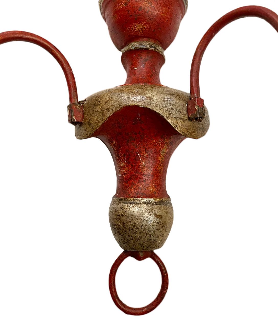 Pair of Red Venetian Wood Sconces In Good Condition For Sale In New York, NY