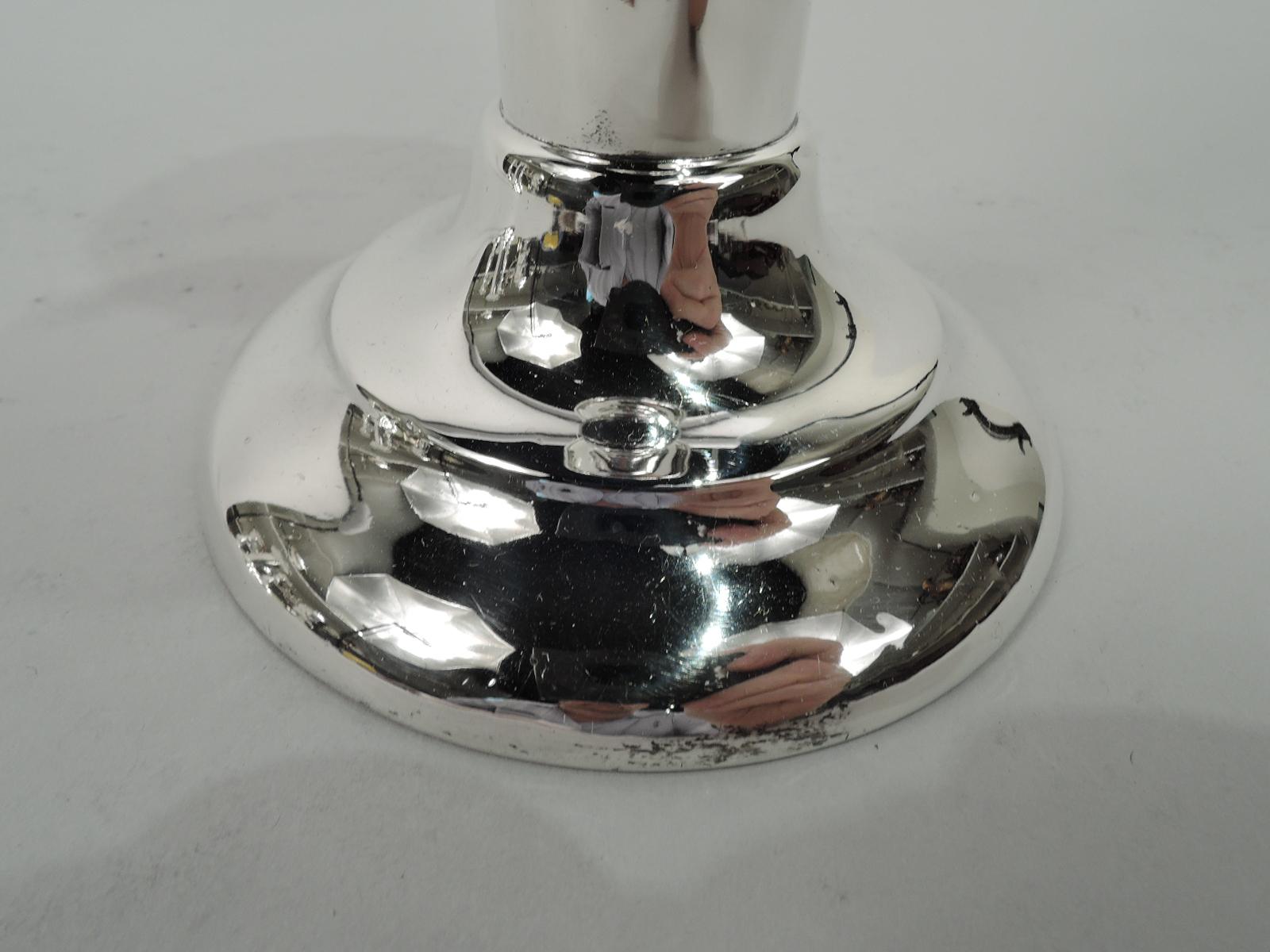 Pair of Reed & Barton Edwardian Classical Sterling Silver Candlesticks 1