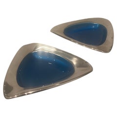 Coppia di ciotole smaltate e placcate in argento Reed & Barton American MCM Mod 88 AC