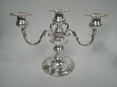 Pair of Reed & Barton Francis I Low 3-Light Candelabra, 1950