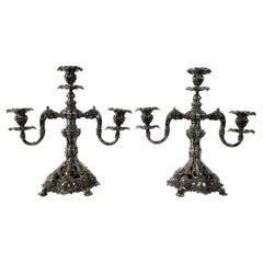 Pair of Reed & Barton Silver-Plated Candelabras