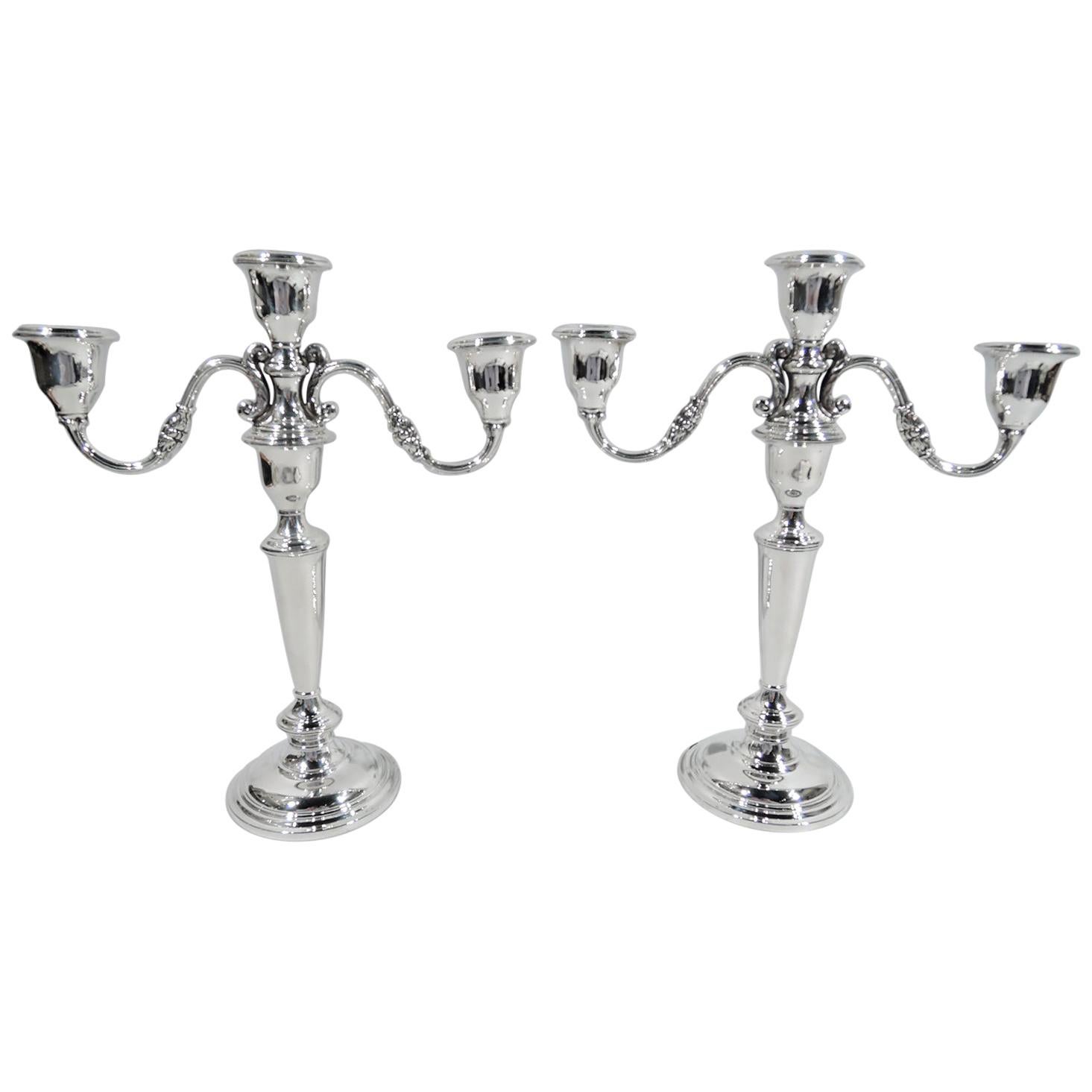 Pair of Reed and Barton Traditional Sterling Silver 3Light Candelabras