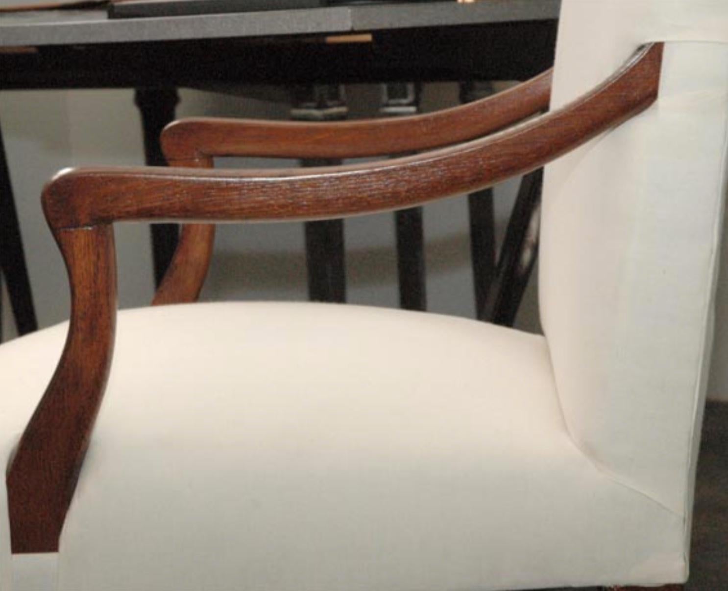 Oak Pair of Referenced Armchairs by Jean-Charles Moreux For Sale