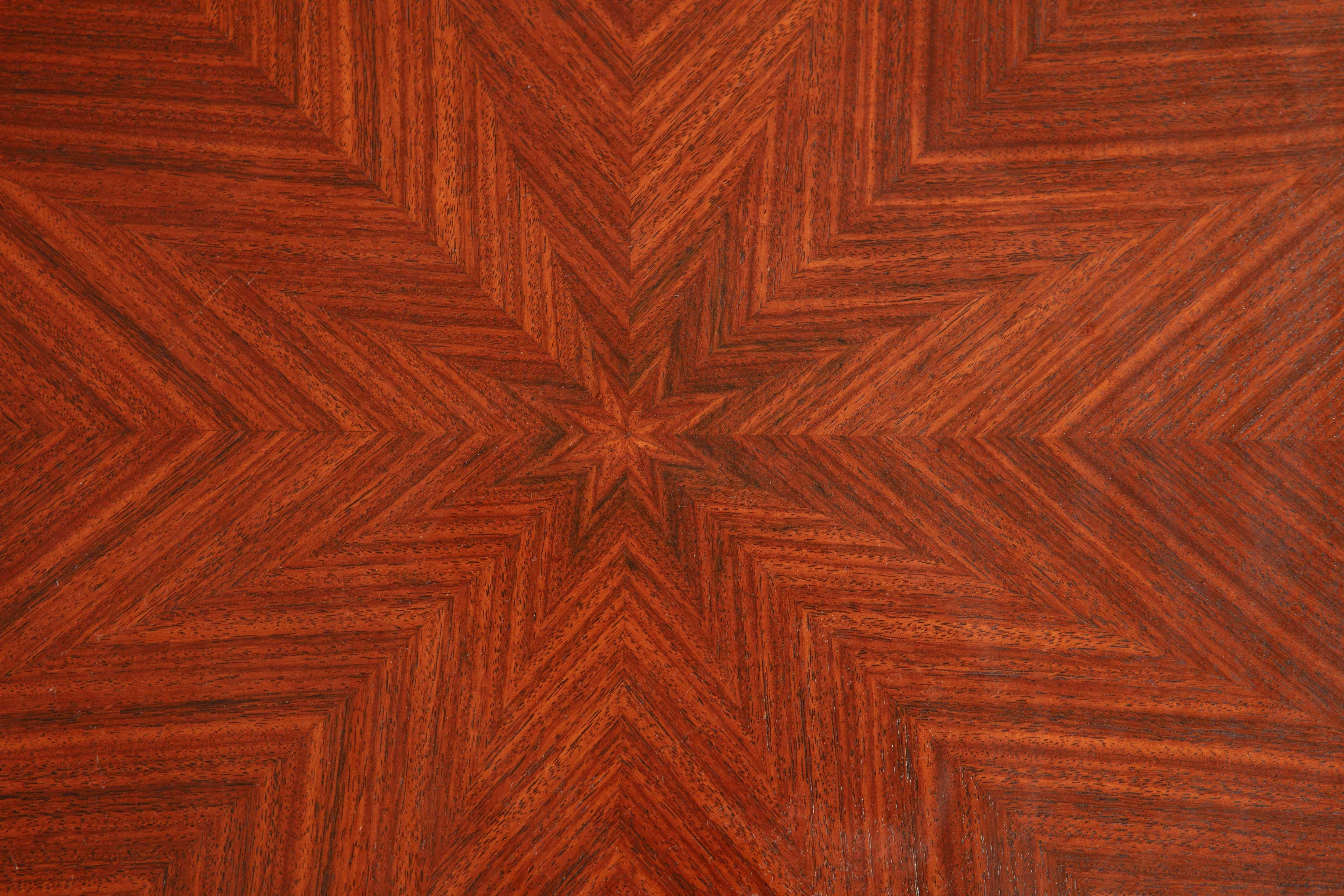 Mid-20th Century Pair of Refinished 1940's Mahogany Gueridons/Side Tables with Bead Inlay For Sale