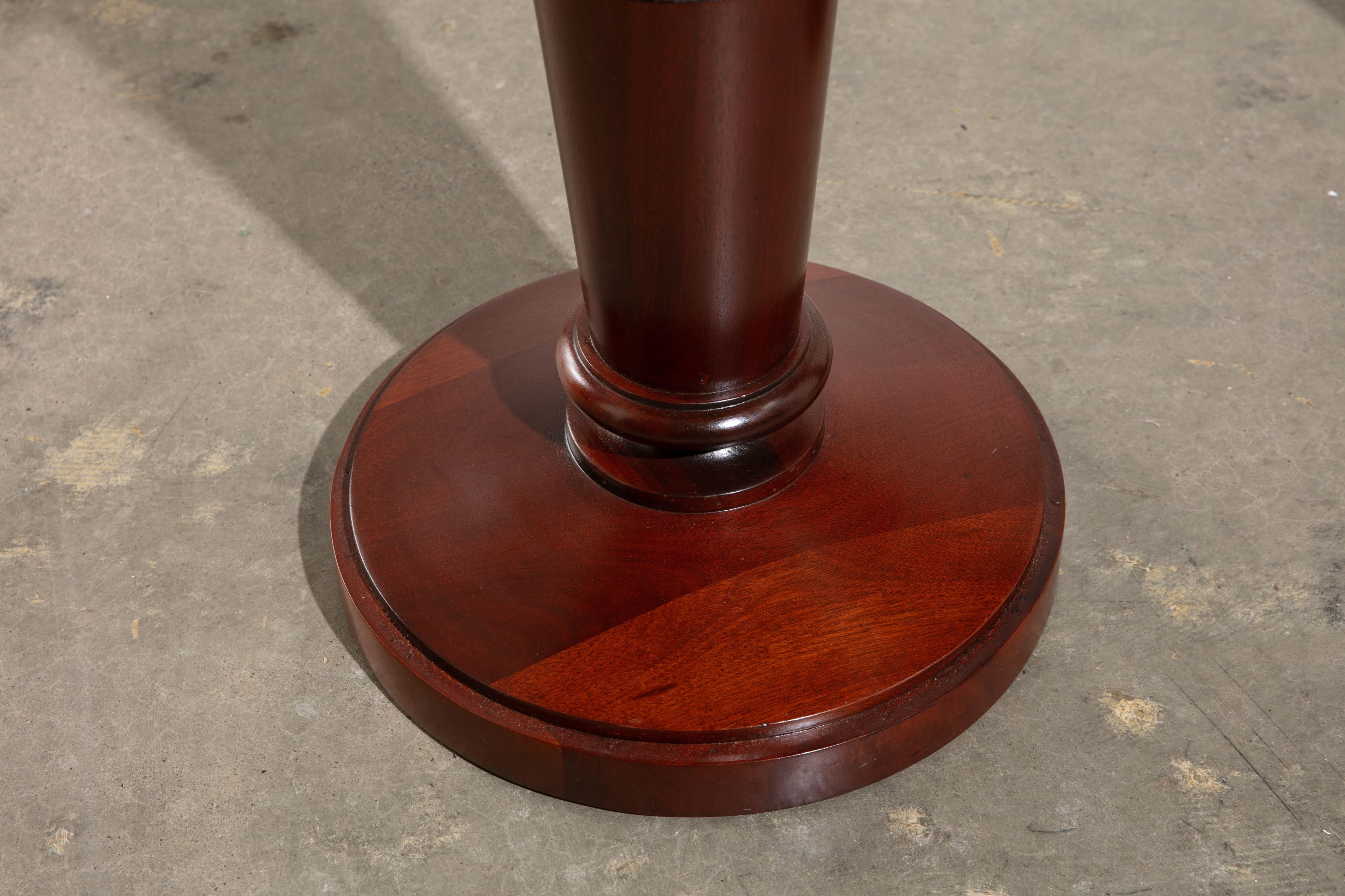 Pair of Refinished 1940's Mahogany Gueridons/Side Tables with Bead Inlay For Sale 2