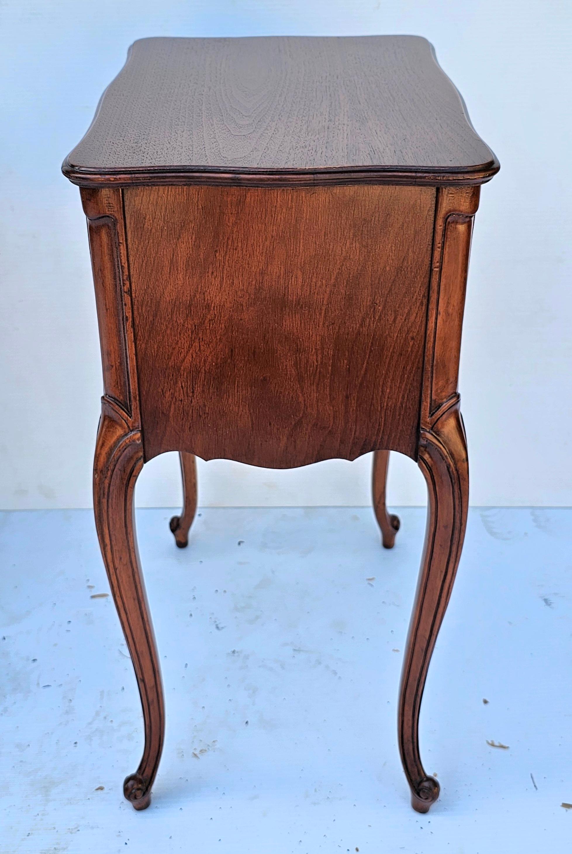Pair of Refinished French Louis XV Style Fruitwood Two-Drawer Bedside Tables 1