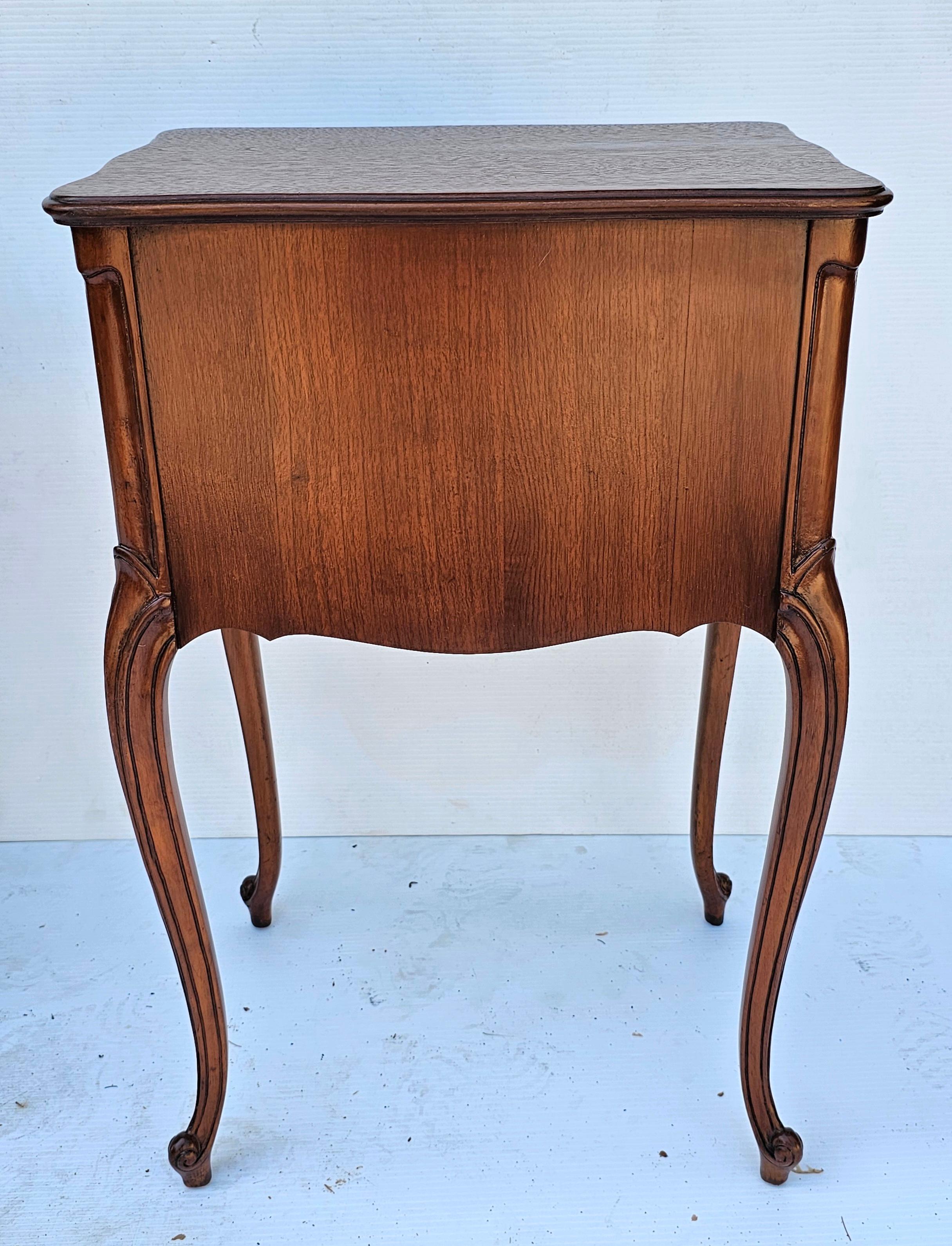 Pair of Refinished French Louis XV Style Fruitwood Two-Drawer Bedside Tables 2