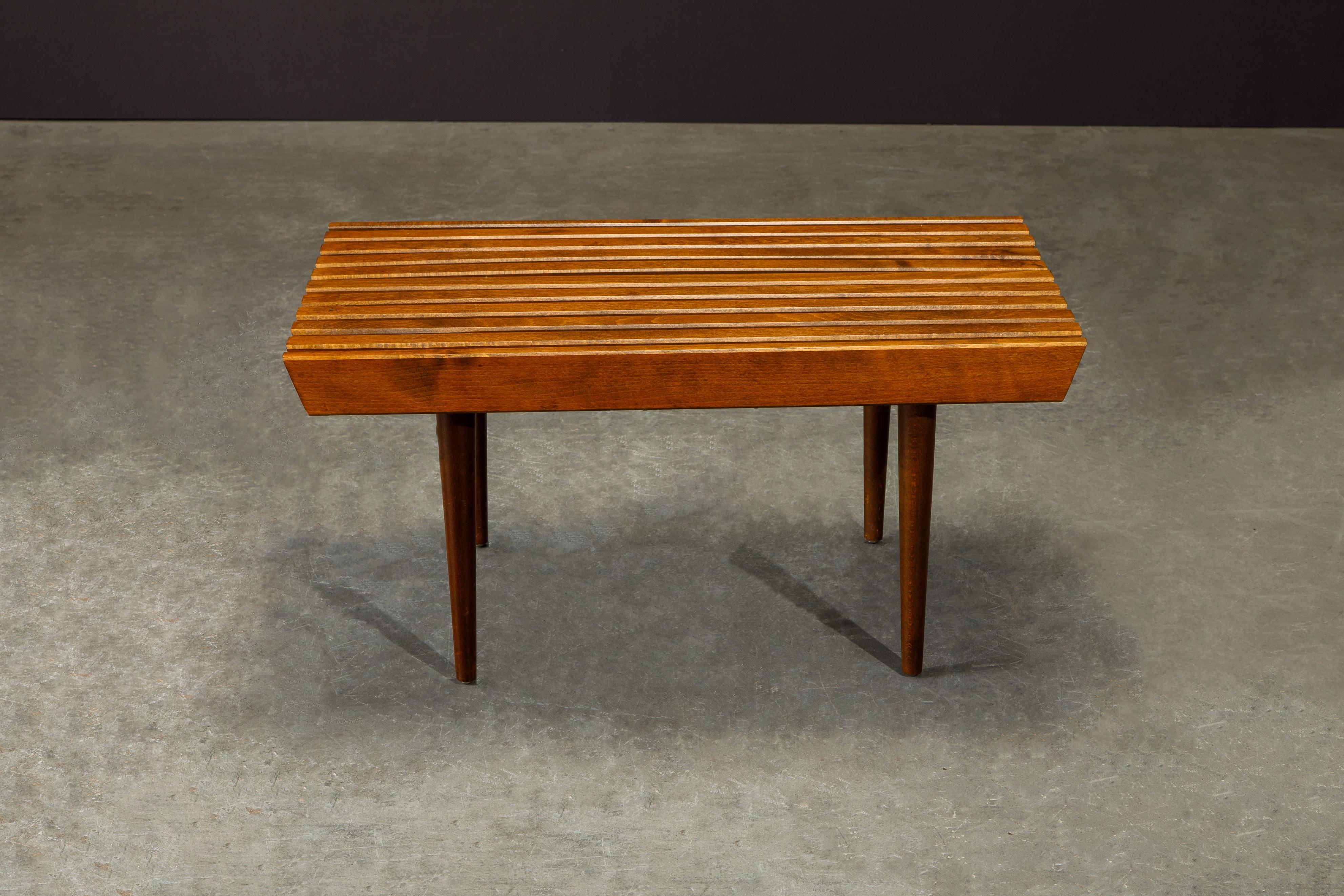 Pair of Refinished George Nelson Style Slatted Wood Bench or Table, circa 1960 8