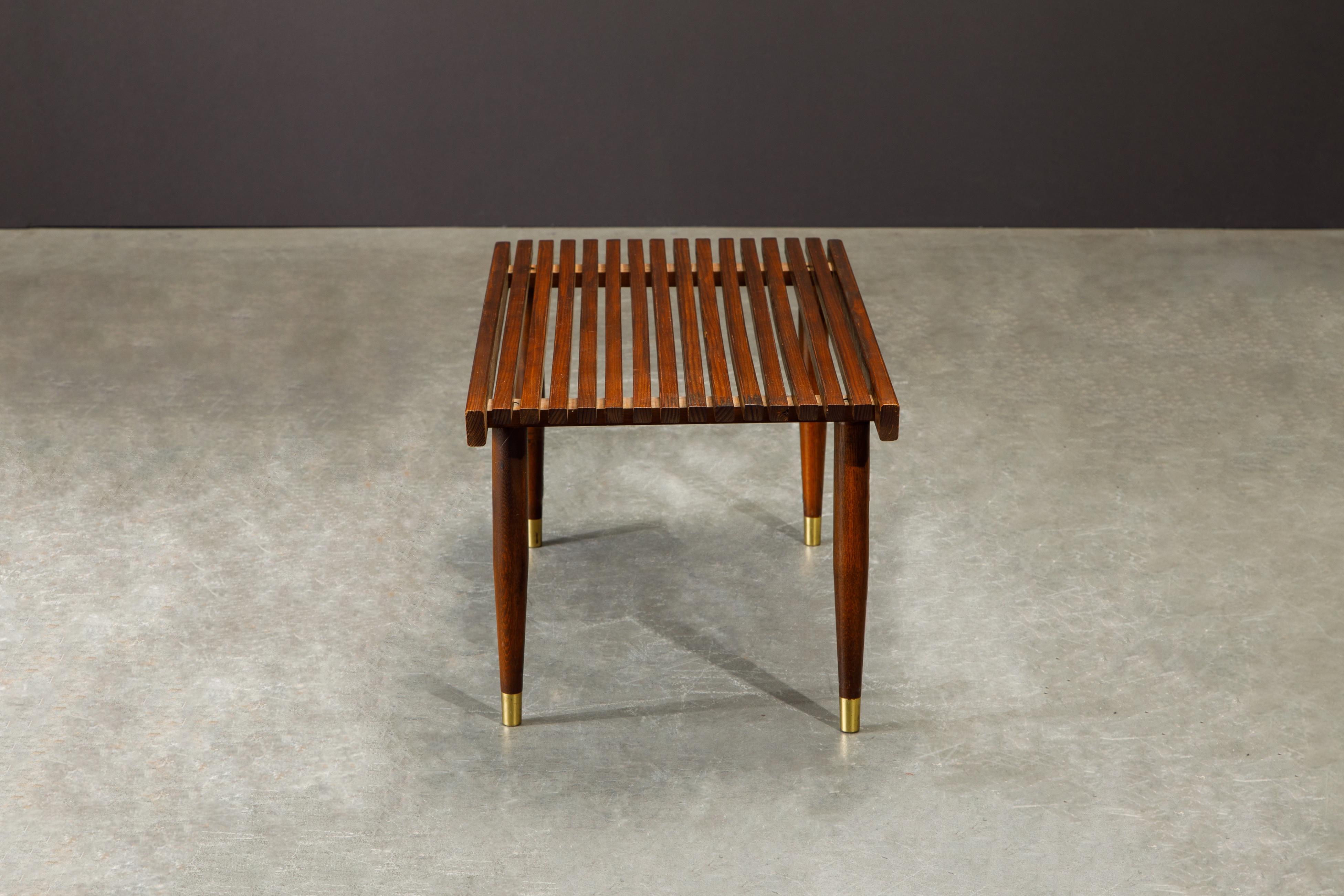 Pair of Refinished George Nelson Style Slatted Wood Benches or Tables, c. 1960 4