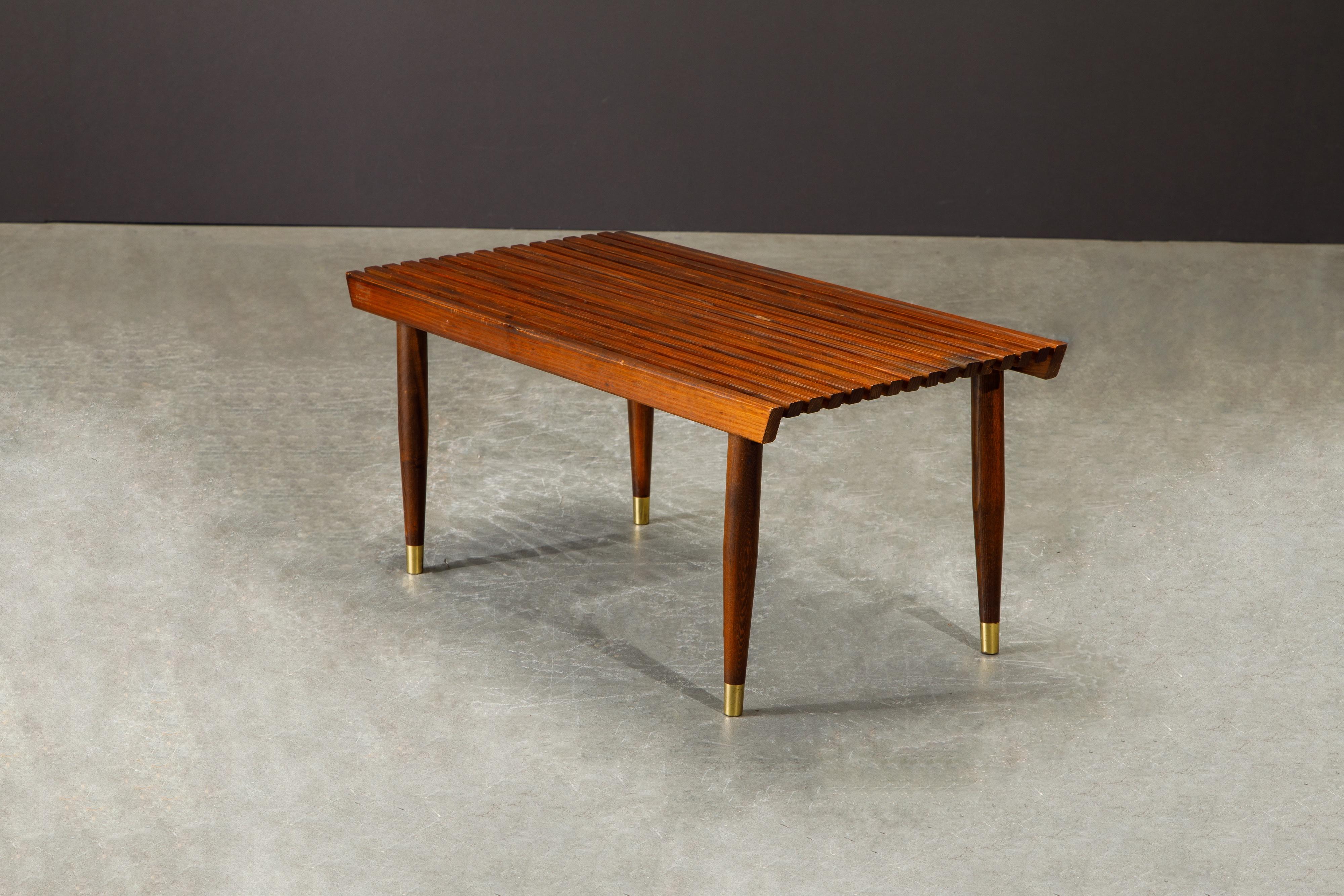 Pair of Refinished George Nelson Style Slatted Wood Benches or Tables, c. 1960 5