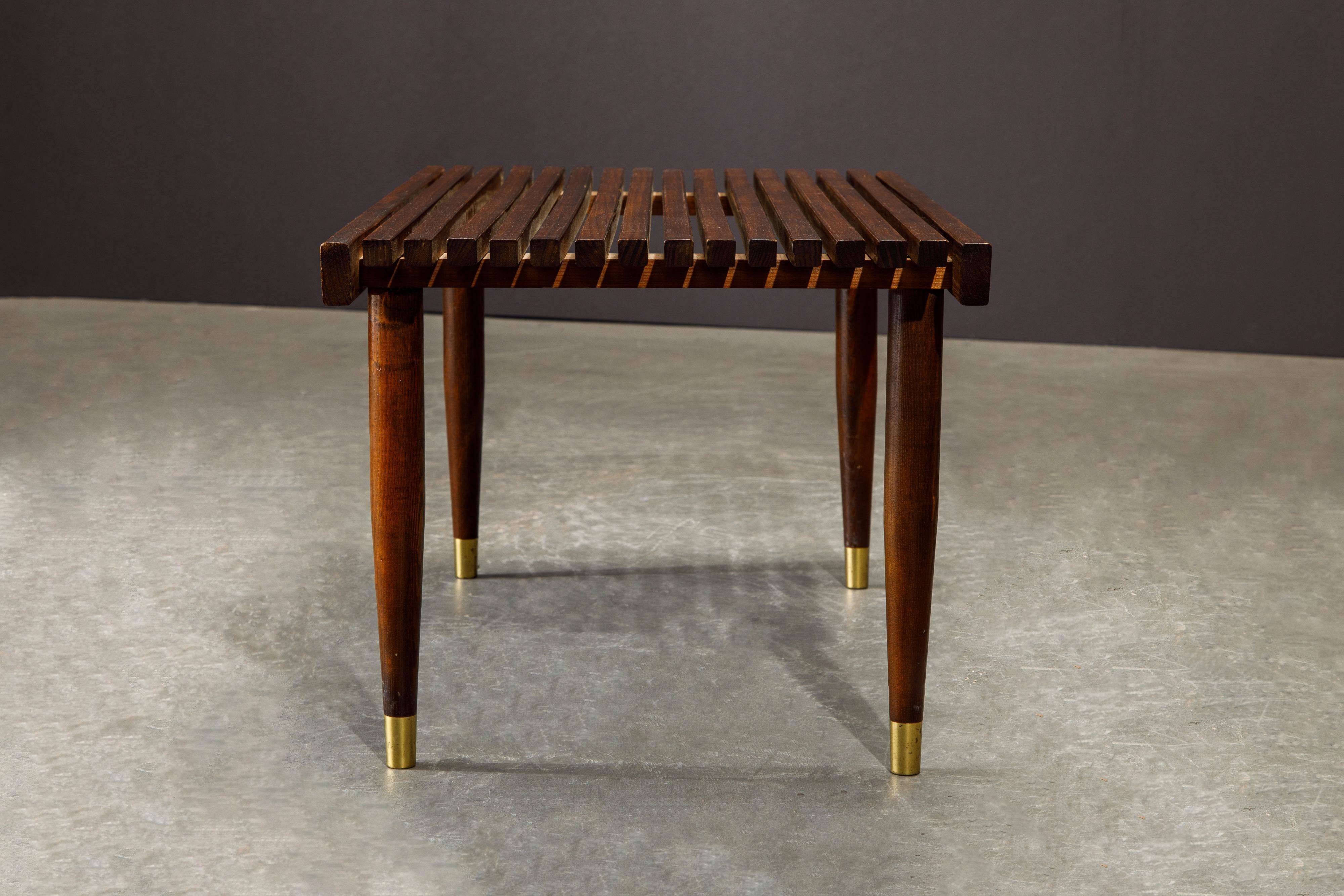 Pair of Refinished George Nelson Style Slatted Wood Benches or Tables, c. 1960 6