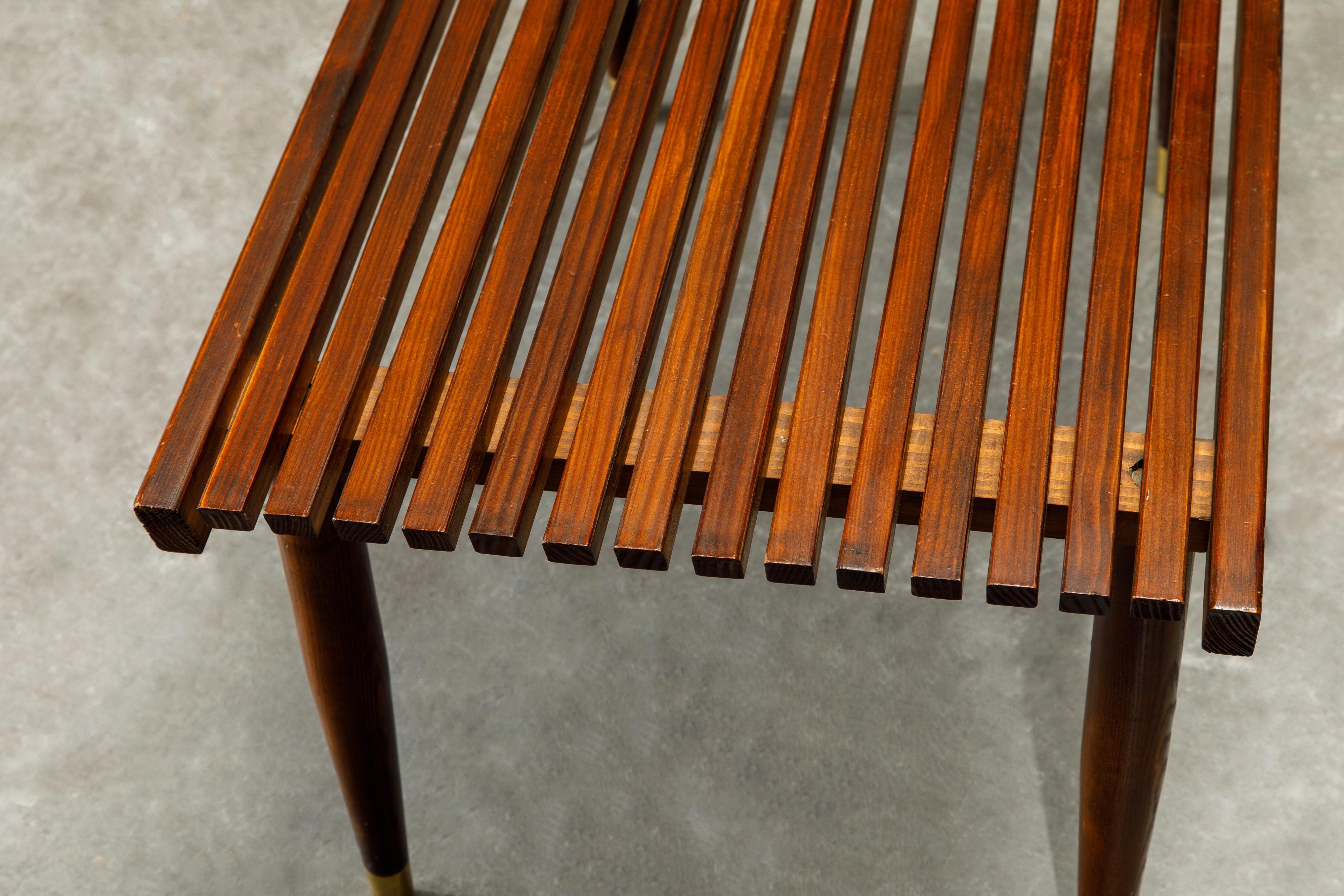Pair of Refinished George Nelson Style Slatted Wood Benches or Tables, c. 1960 8
