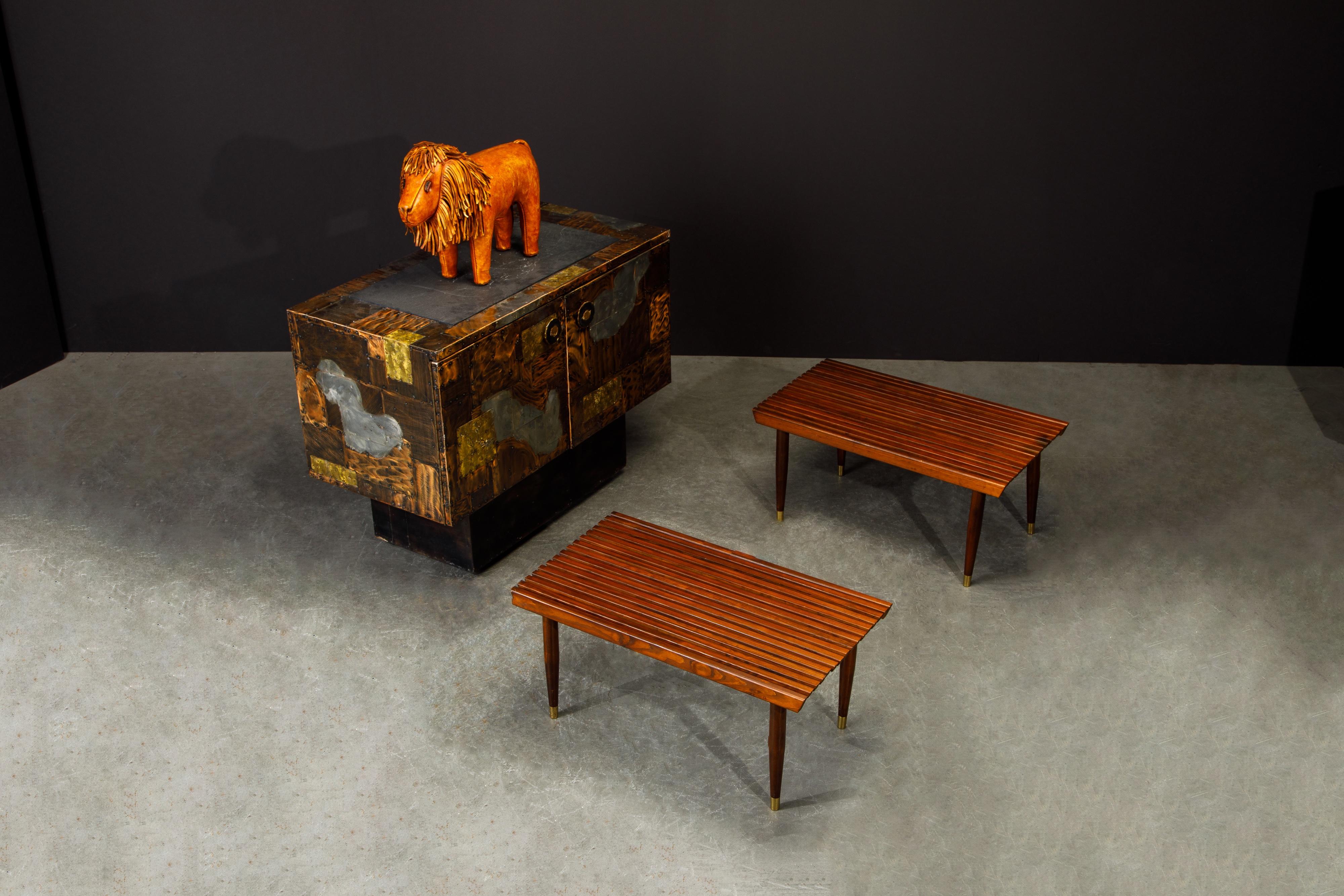 Pair of Refinished George Nelson Style Slatted Wood Benches or Tables, c. 1960 12