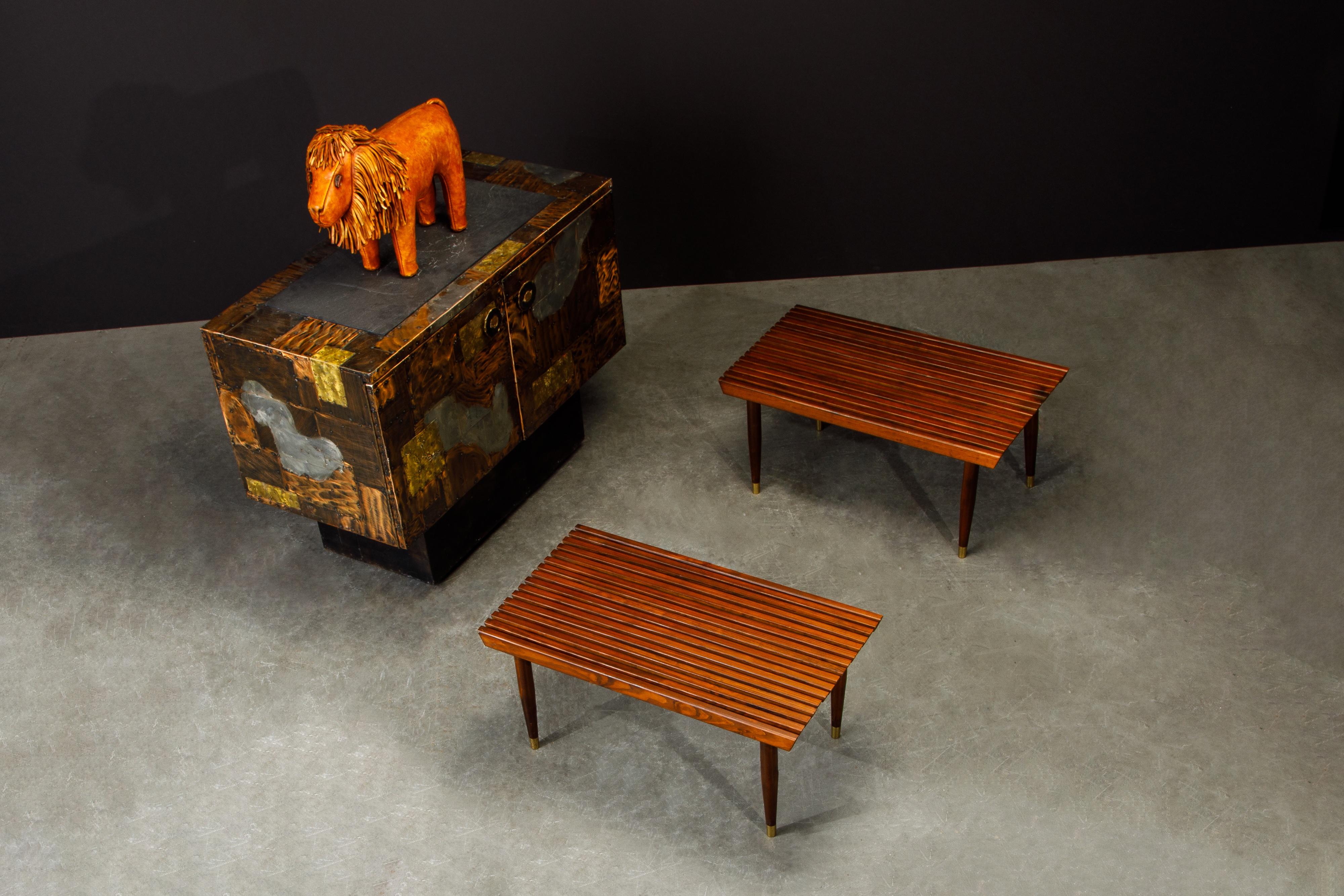 Pair of Refinished George Nelson Style Slatted Wood Benches or Tables, c. 1960 13