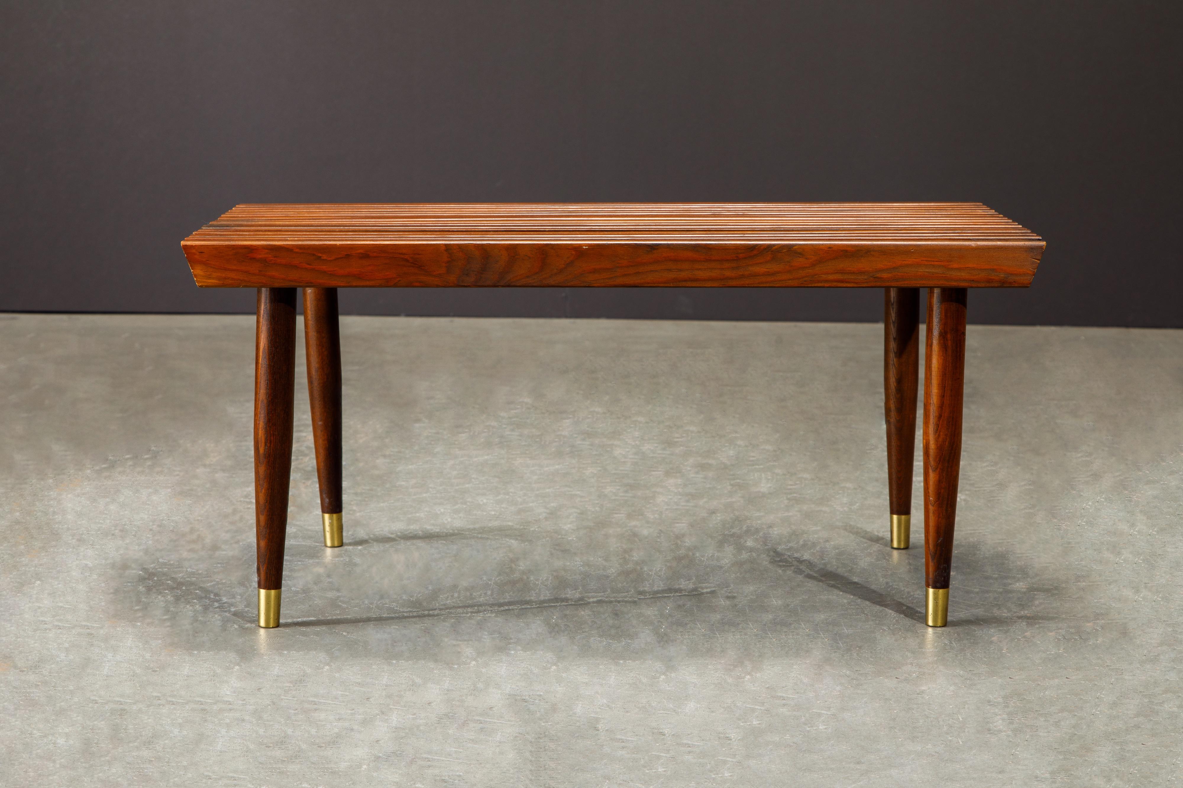 Pair of Refinished George Nelson Style Slatted Wood Benches or Tables, c. 1960 1