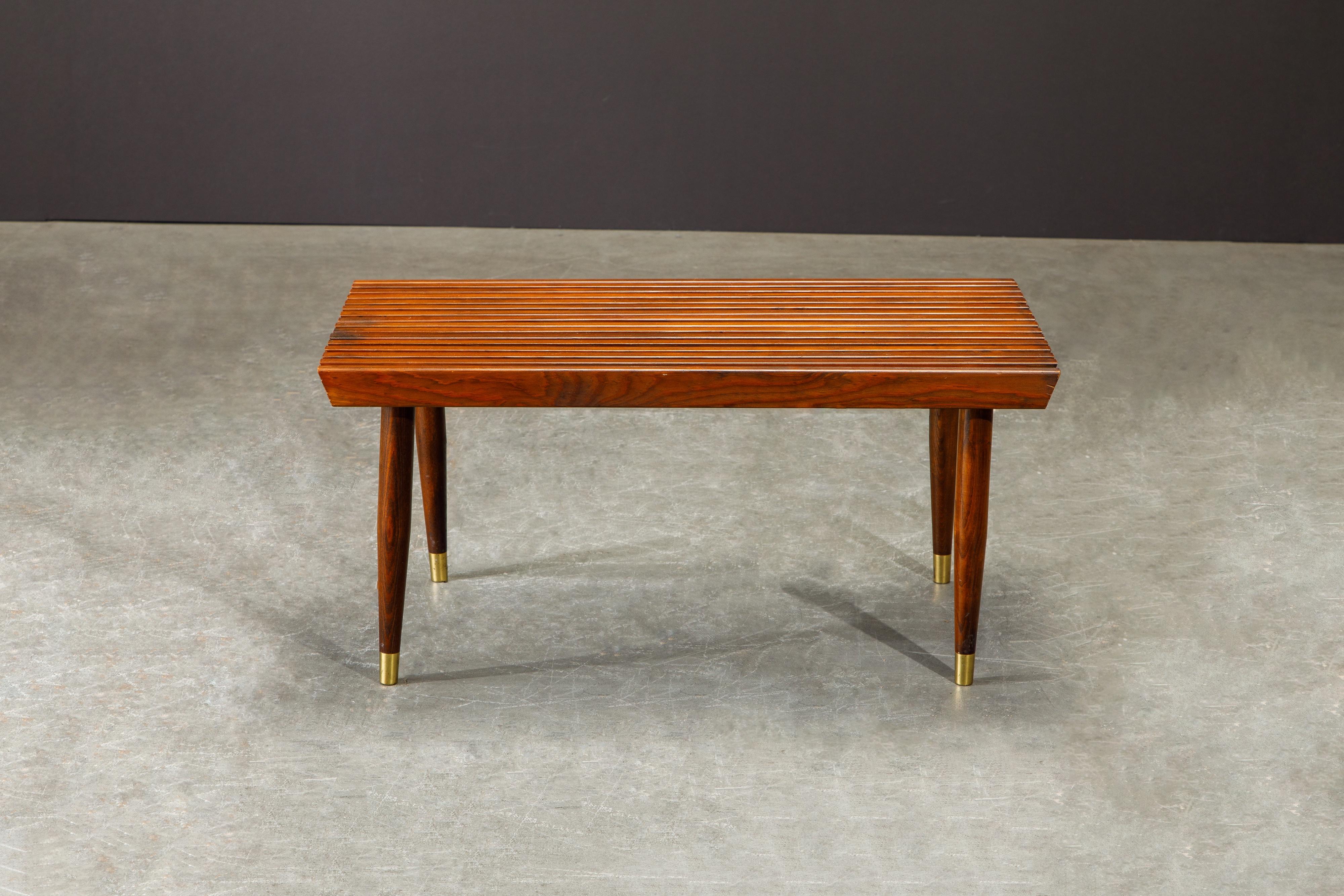 Pair of Refinished George Nelson Style Slatted Wood Benches or Tables, c. 1960 2