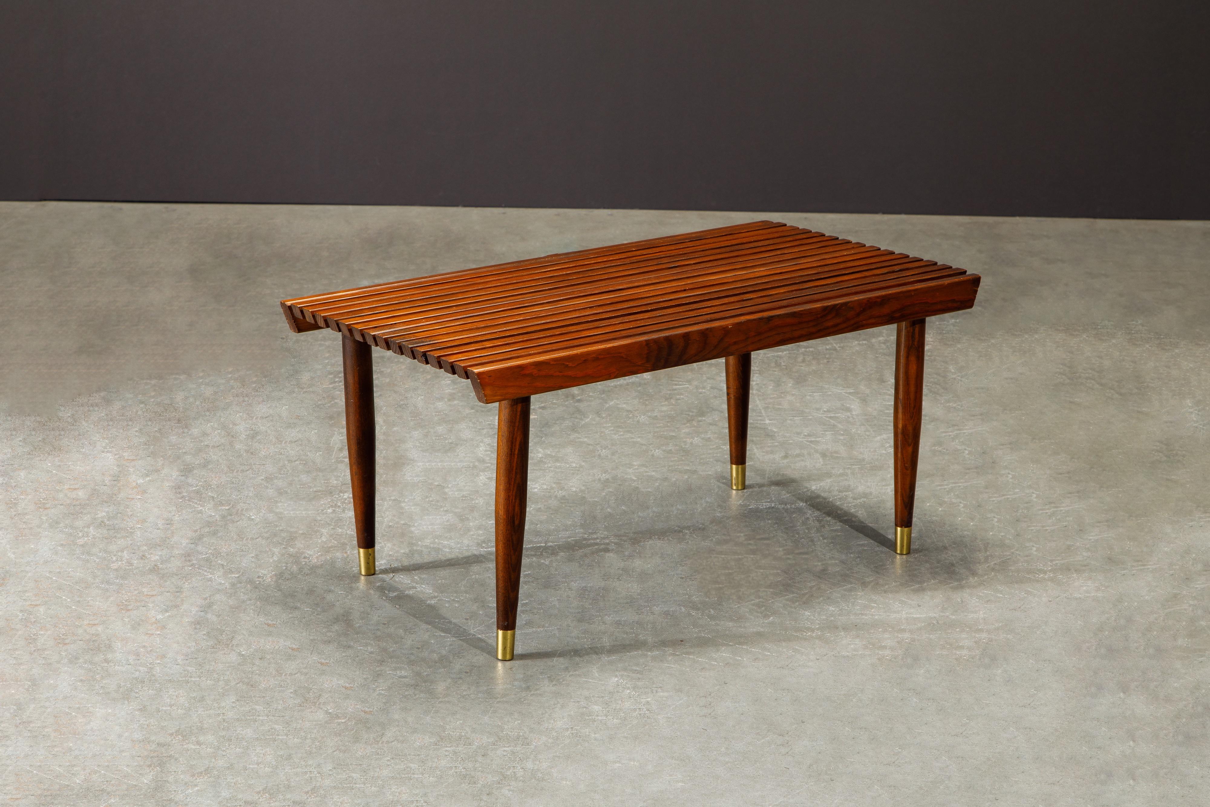 Pair of Refinished George Nelson Style Slatted Wood Benches or Tables, c. 1960 3