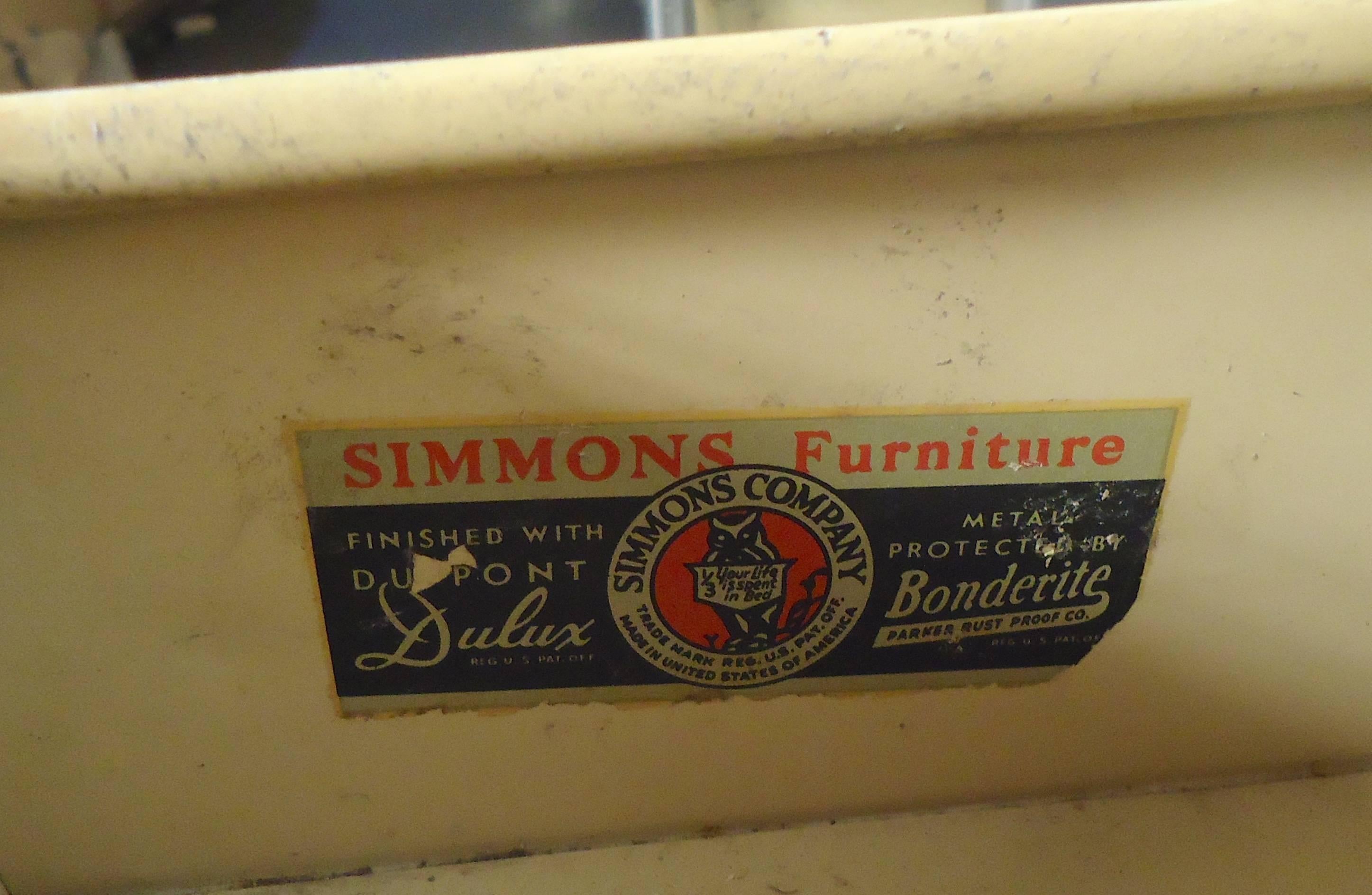 Mid-20th Century Pair of Refinished Metal Nightstands