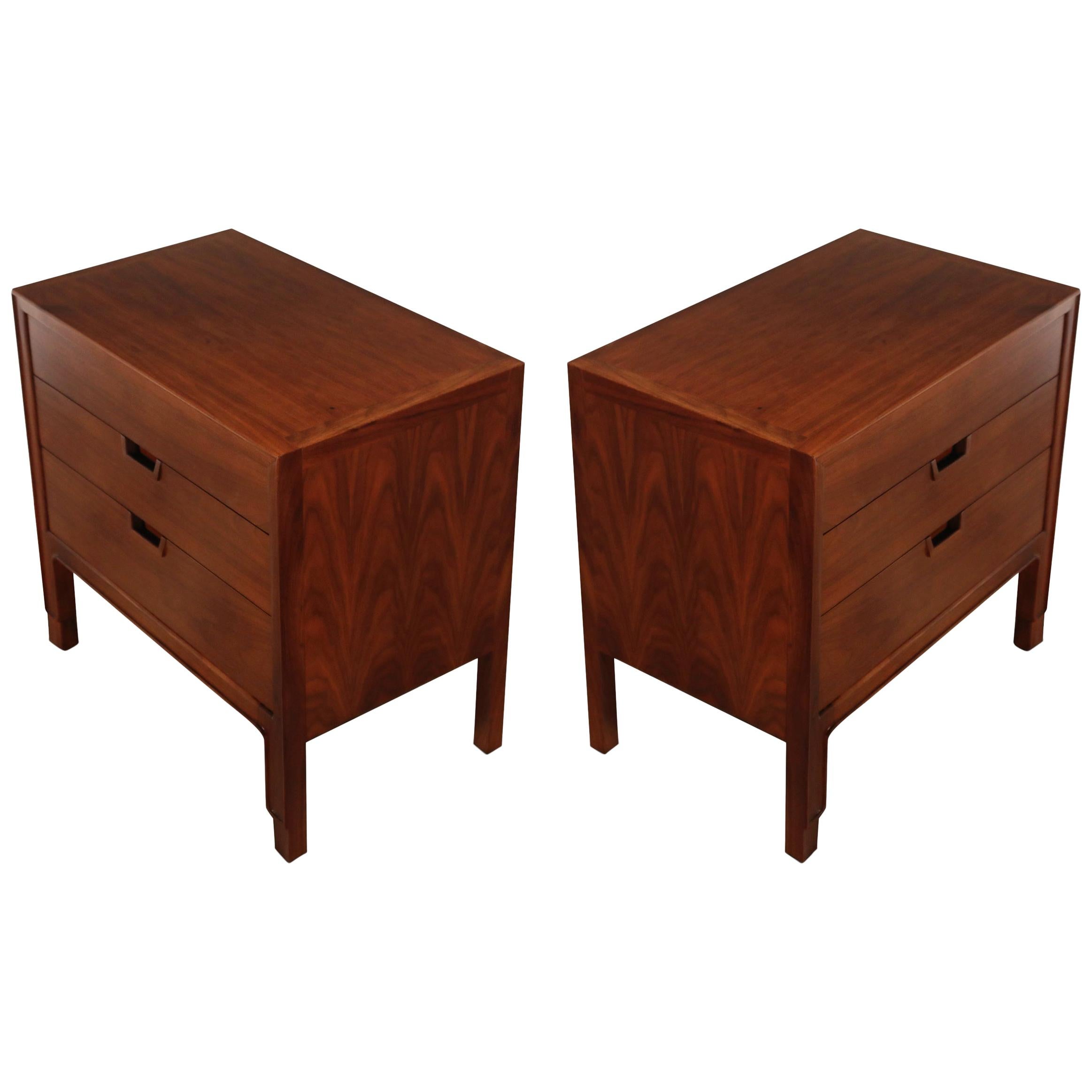 Pair of Refinished Nightstands or End Tables by John Stuart for Janus Collection