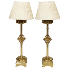 Pair of Reform Movement Gothic Lamps