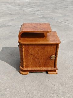 Pair of refurbished Art Deco Nighstands in Ash Wood, Austria 1930s