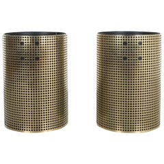 Pair of Refurbished Josef Hoffmann Style Trash Cans, Austria, 1950