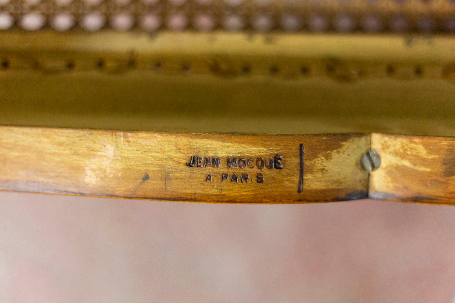 Coppia di poltrone in stile Regence in faggio e canna, XX secolo in vendita 7