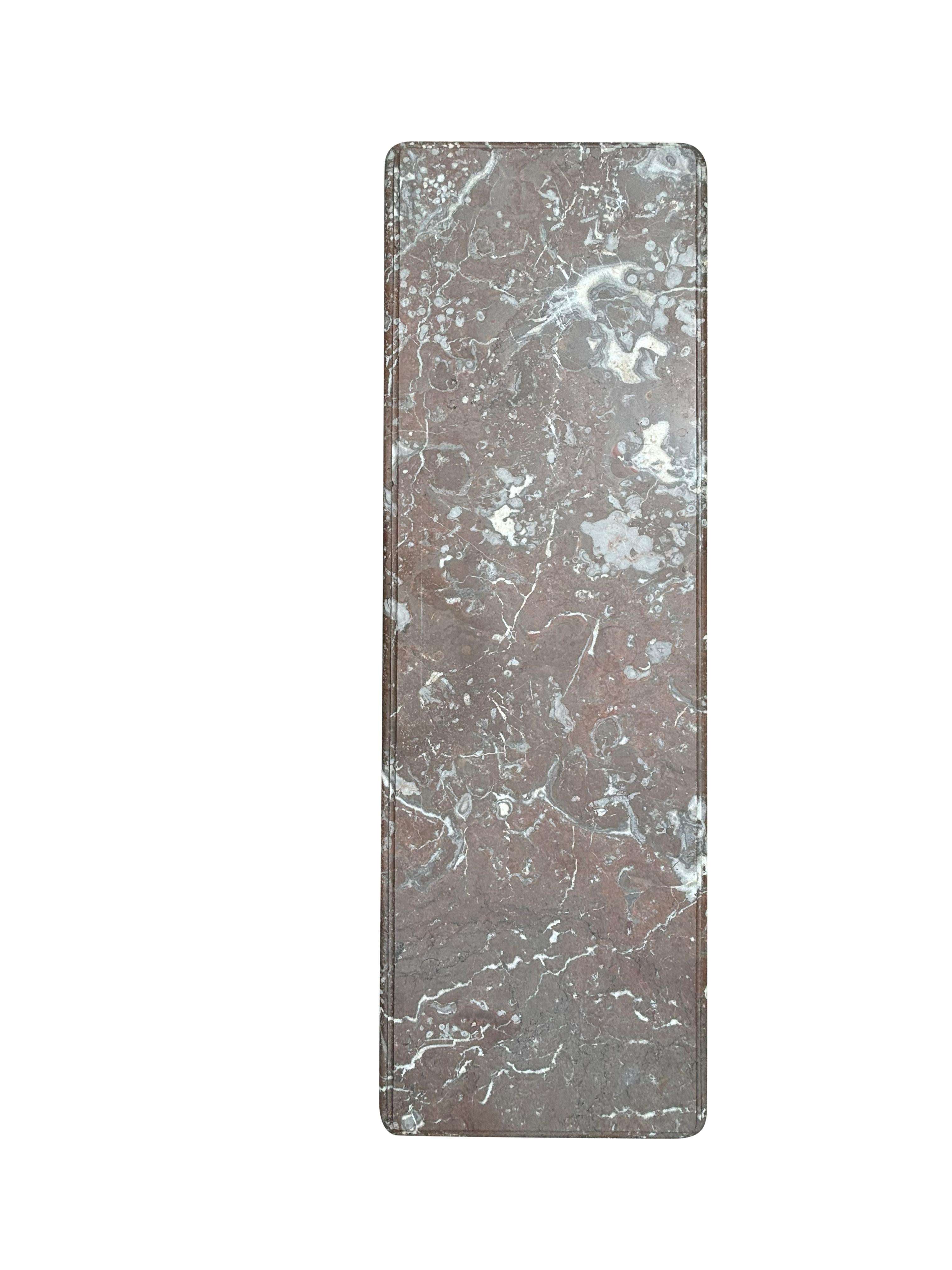 Pair Of Regence Style Cast Iron Marble Top Tables For Sale 8