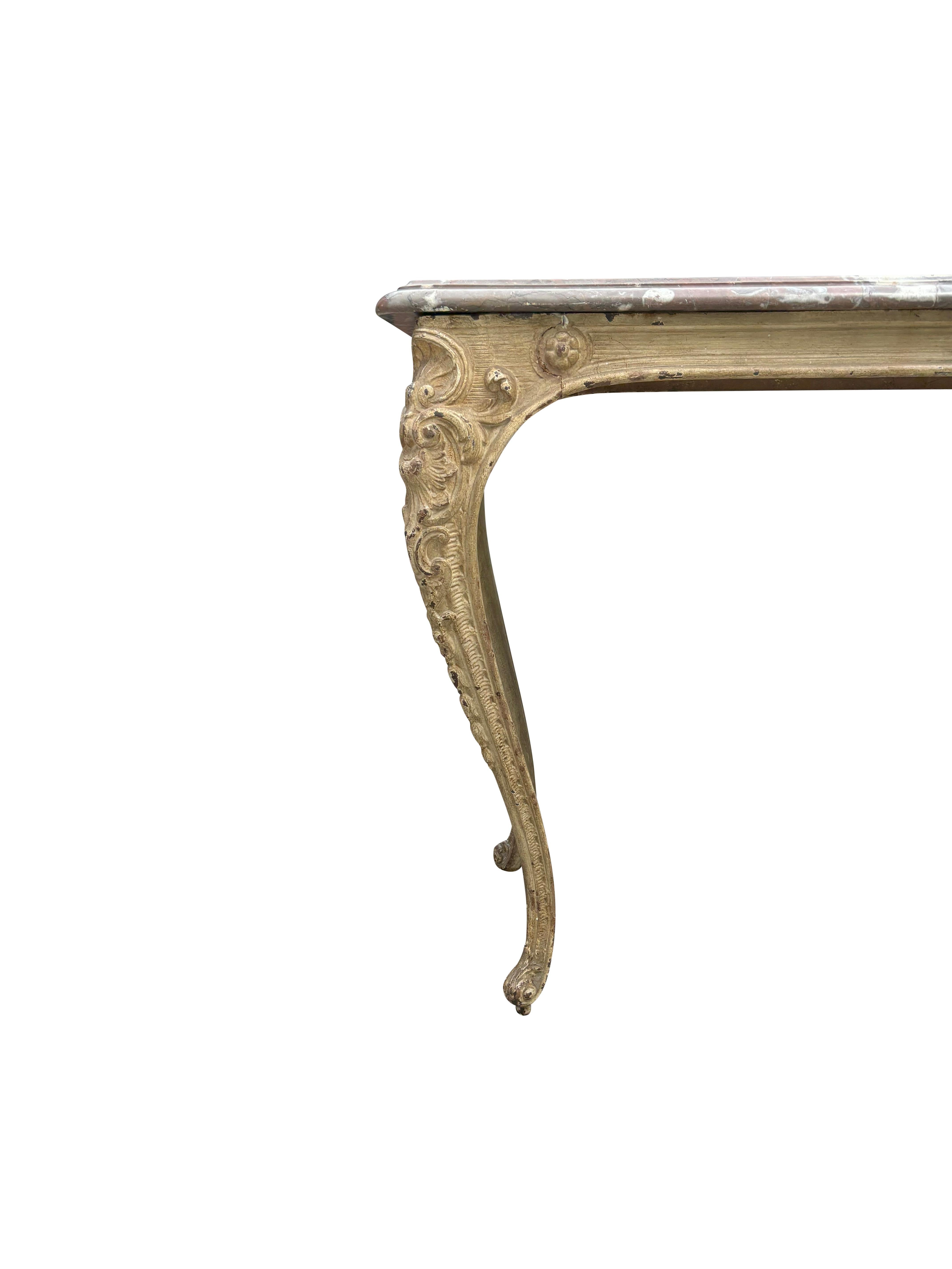 Pair Of Regence Style Cast Iron Marble Top Tables For Sale 13