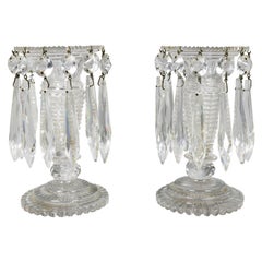 Pair of Regency Anglo Irish Cut Glass Lustres