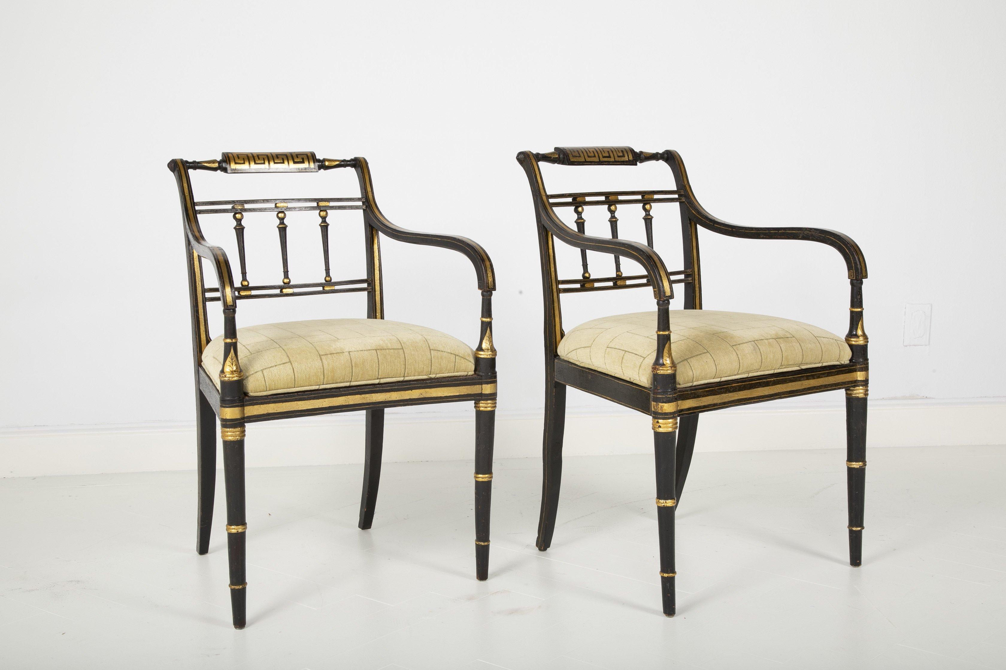 European Pair of Regency Armchairs