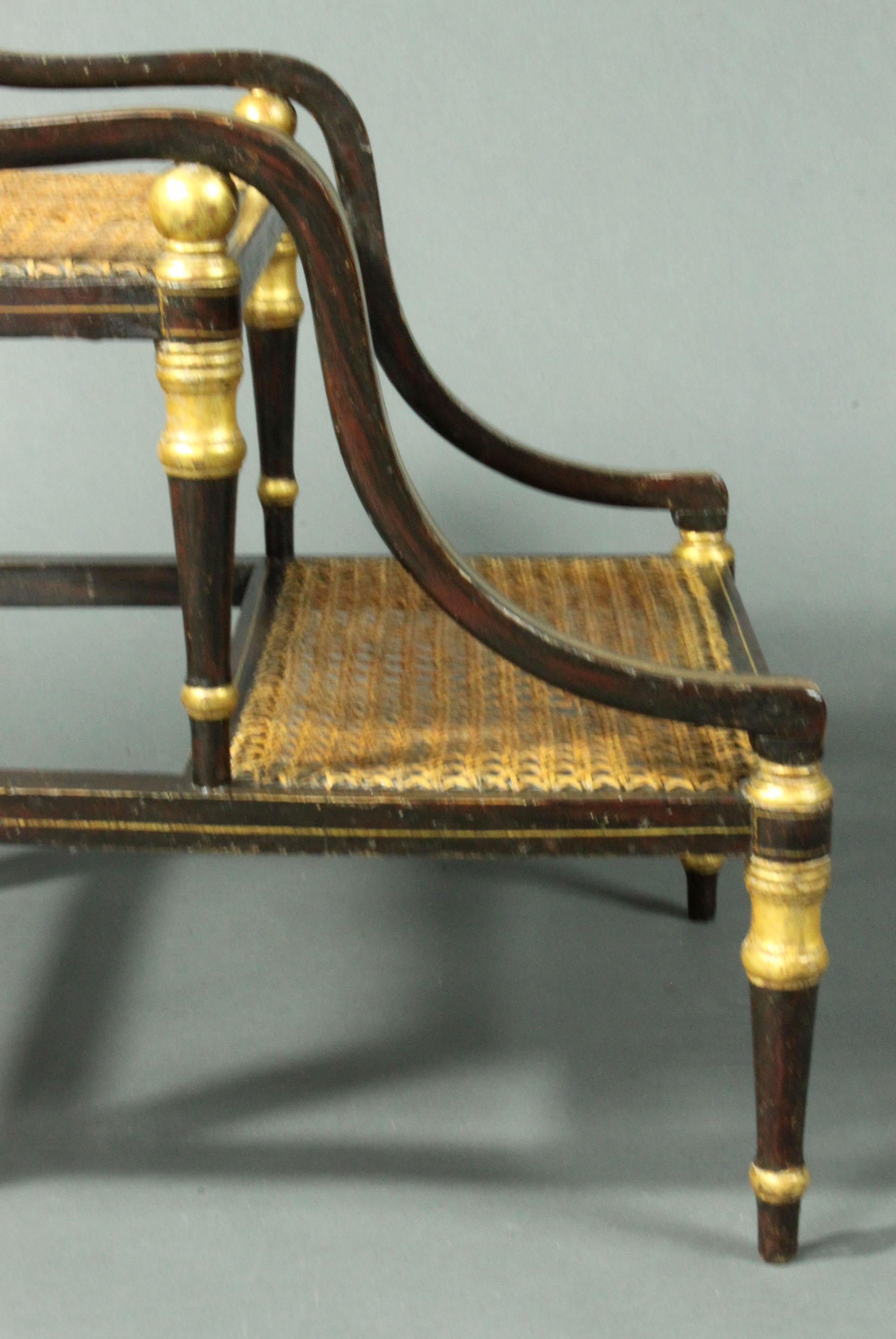 Laque japonaise Paire de raquettes Regency en vente