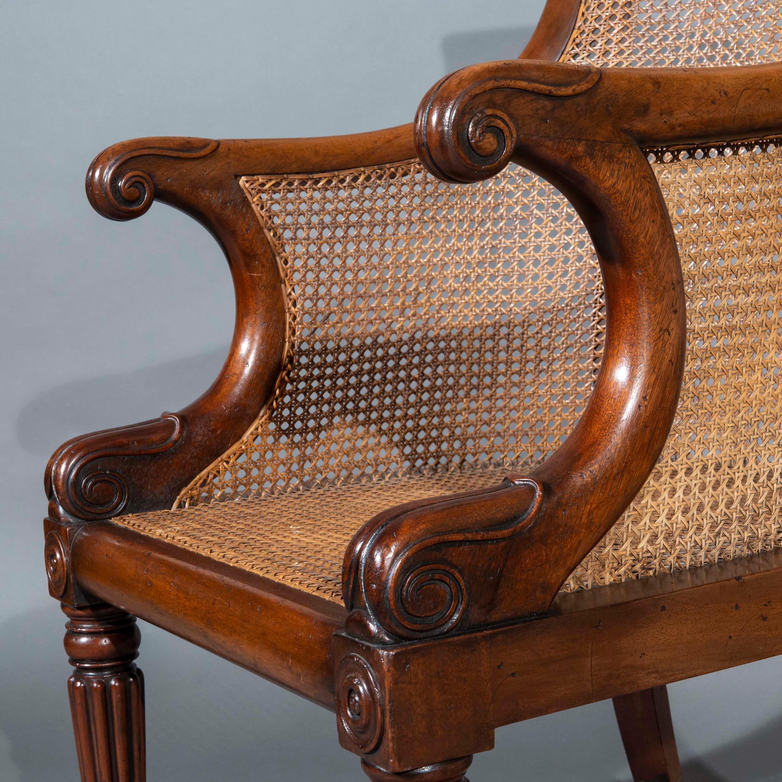Pair of Regency Bergère Armchairs in the manner of Gillows For Sale 11