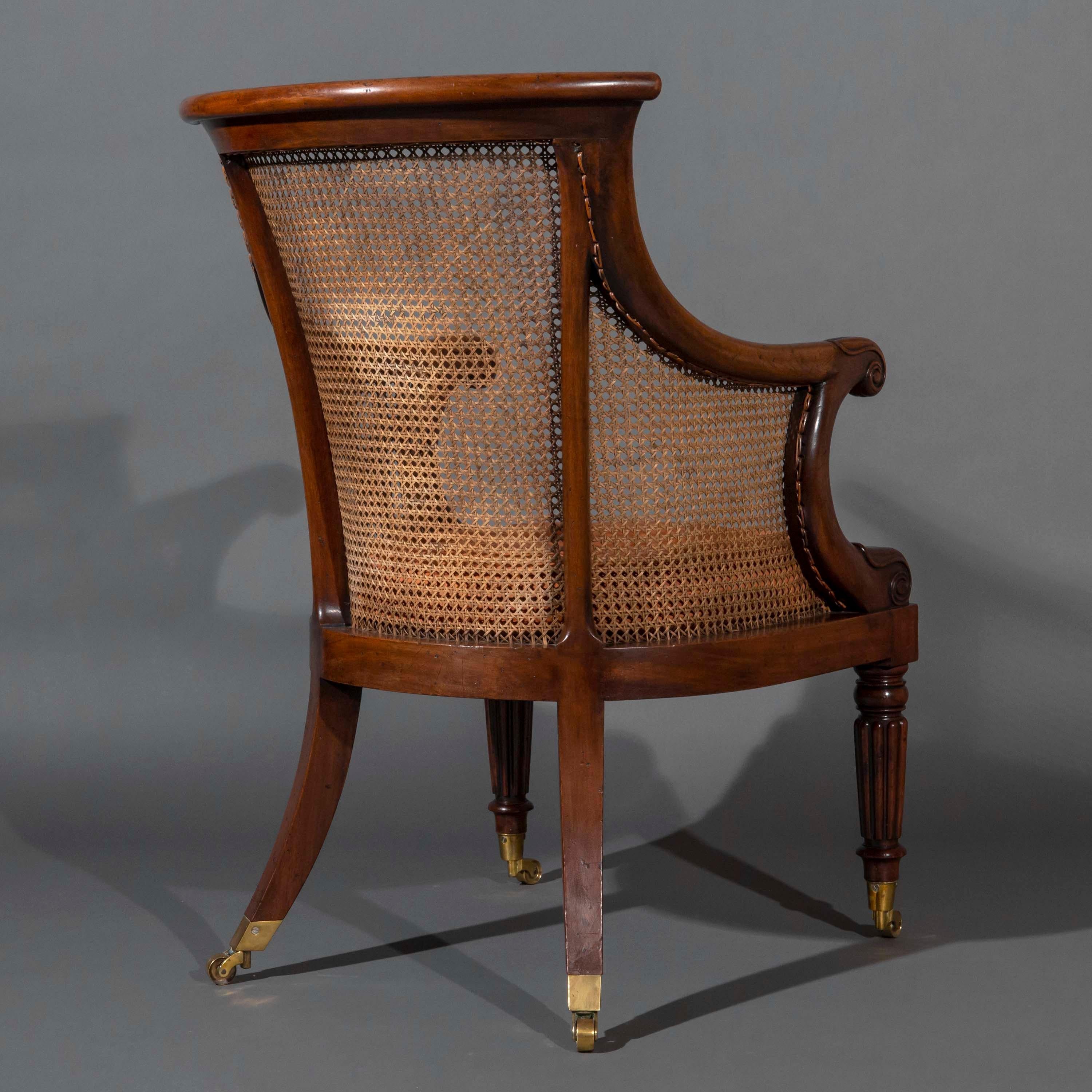 Pair of Regency Bergère Armchairs in the manner of Gillows 1