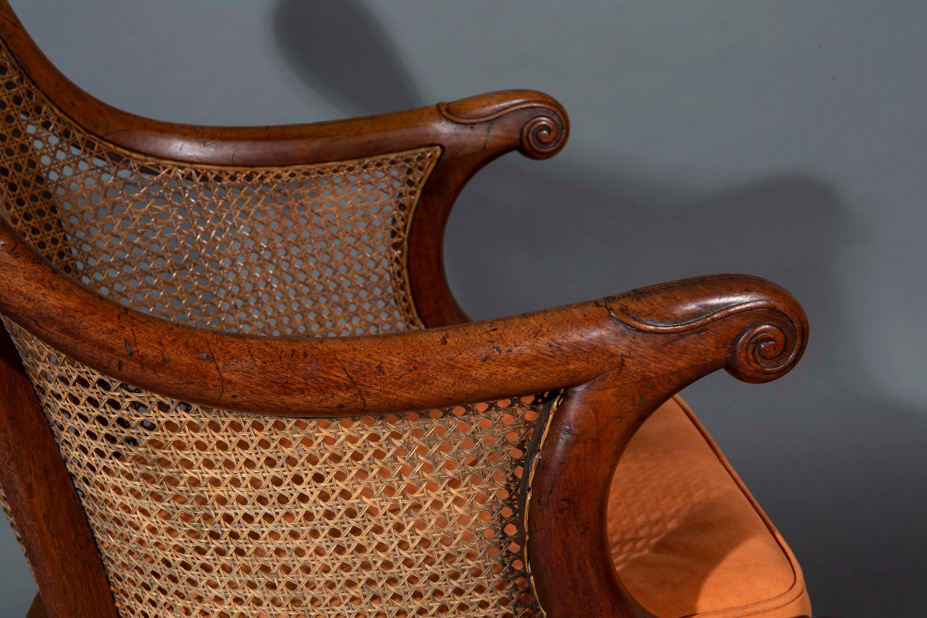 Pair of Regency Bergère Armchairs in the manner of Gillows For Sale 2