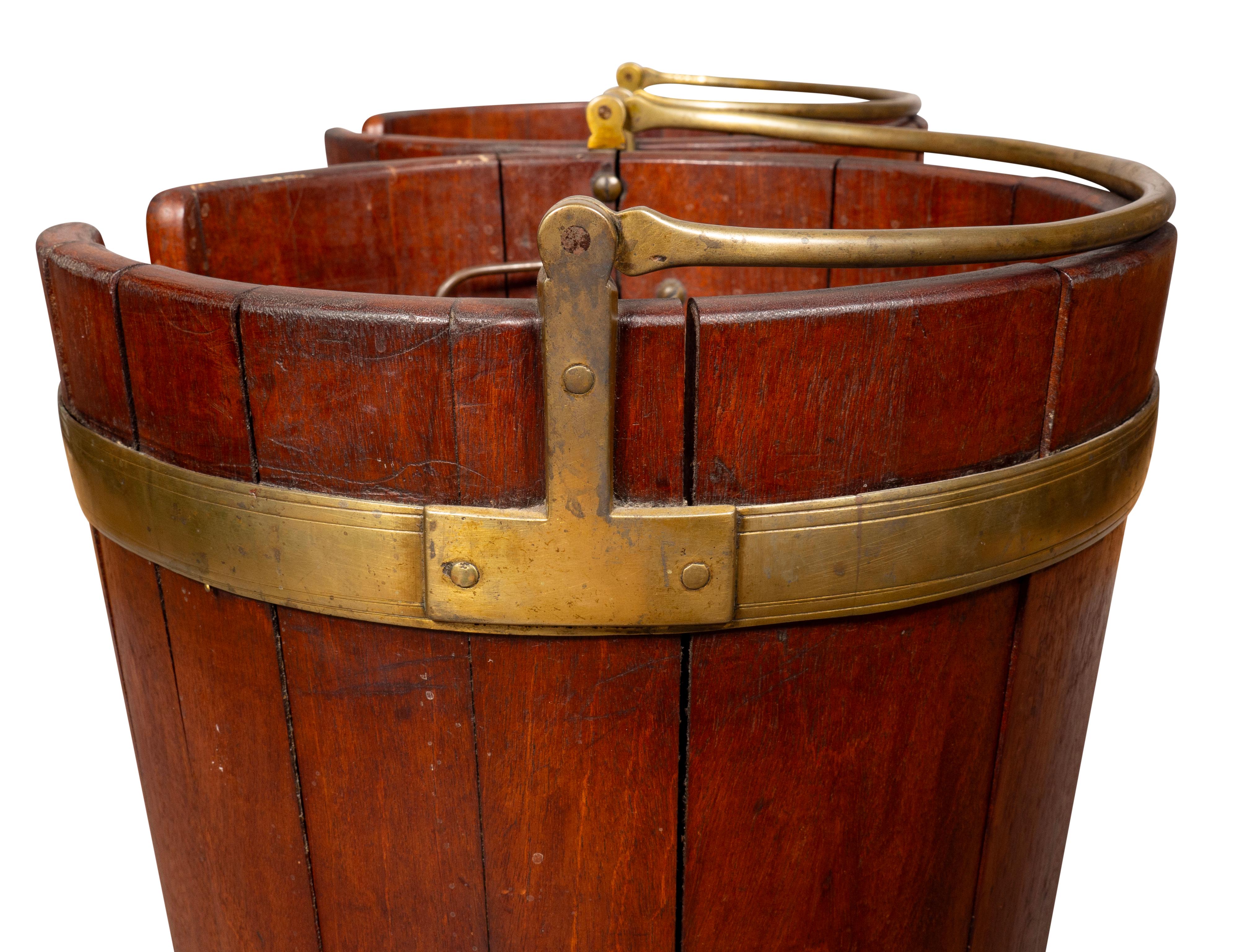 Pair Of Regency Brass And Mahogany Peat Buckets 1