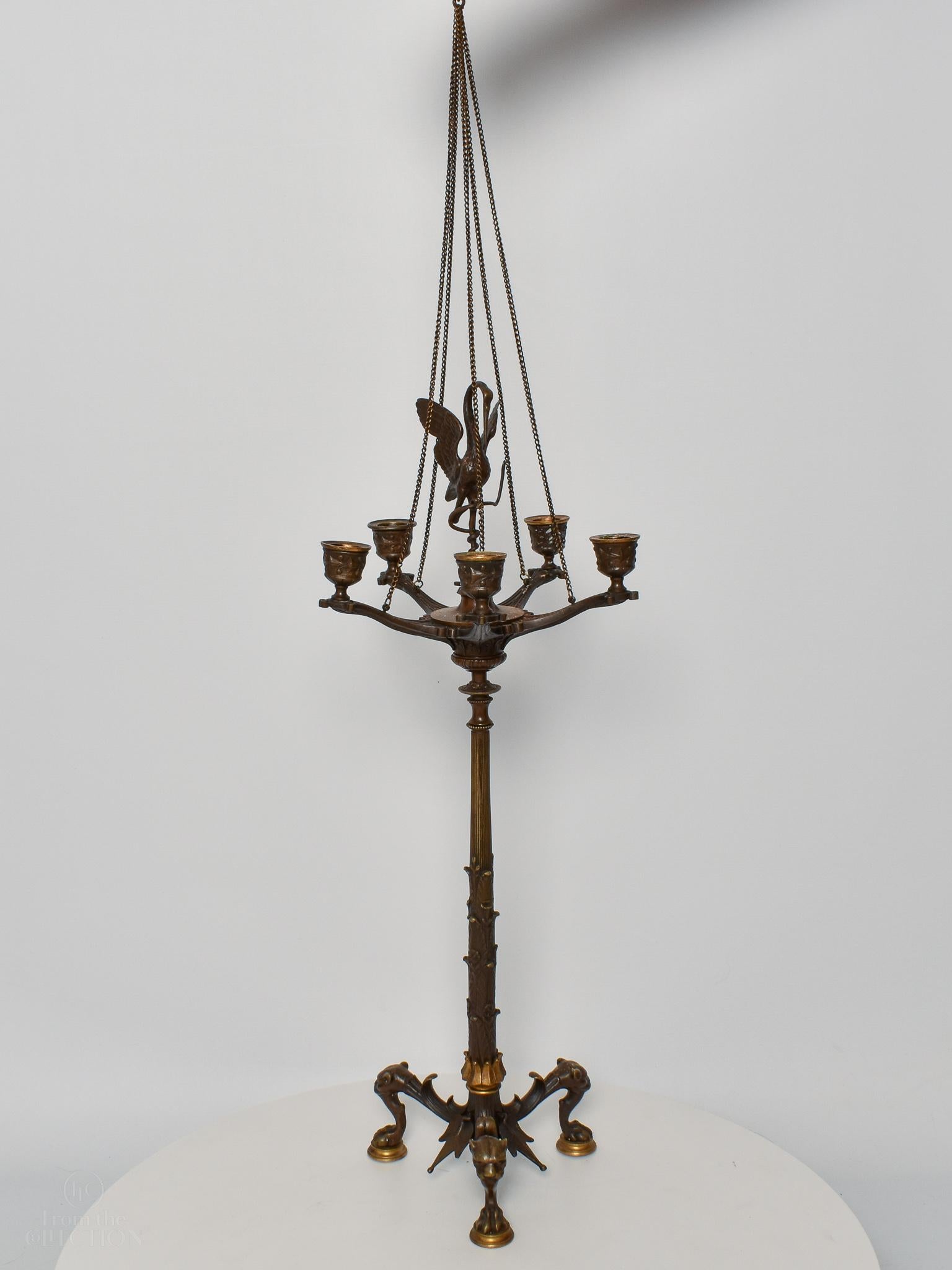 Paar Regency Bronze Crane Kandelaber, um 1820 im Angebot 2