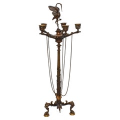 Pair of Regency Bronze Crane Candelabra, circa1820