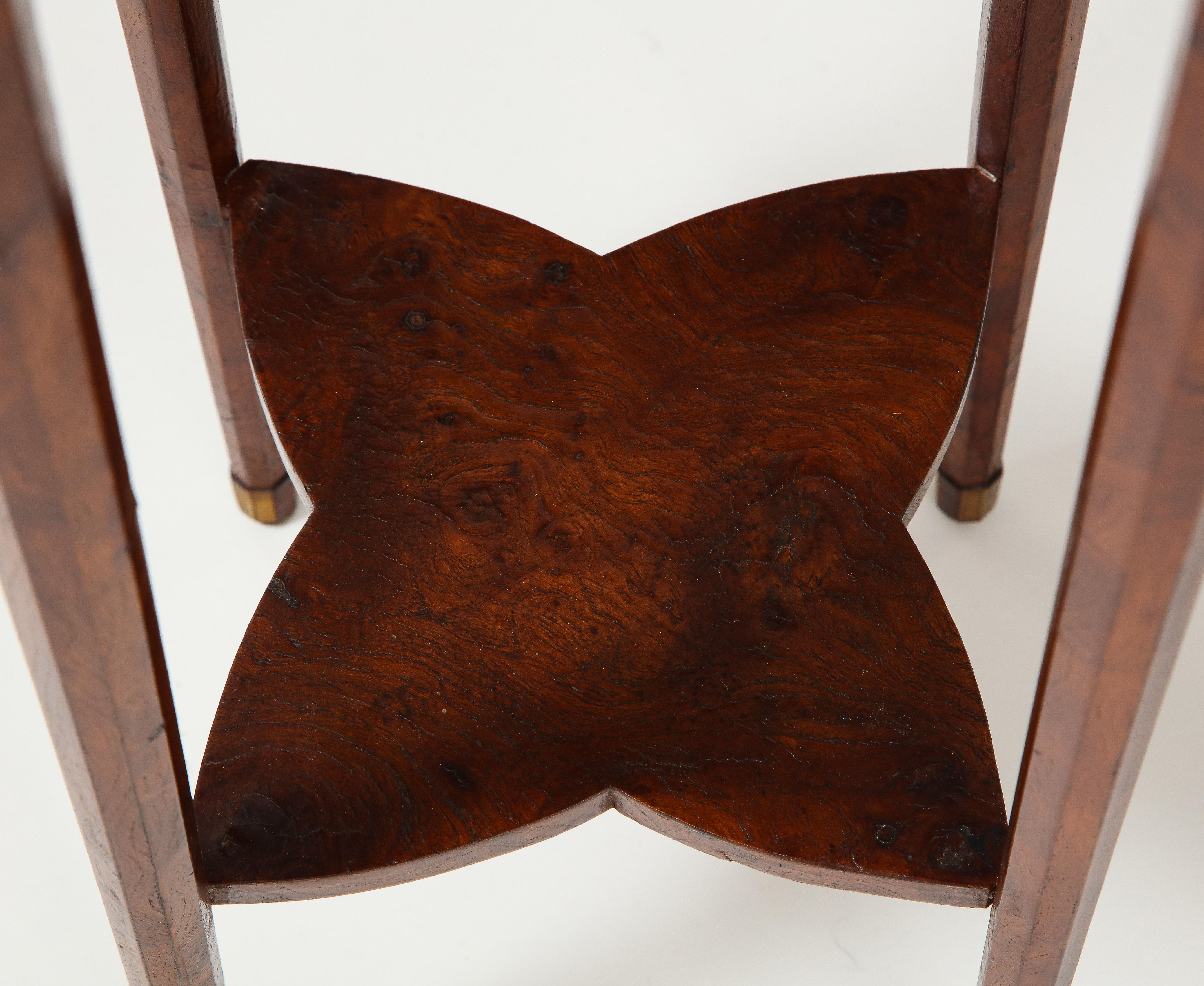 Fruitwood Pair of Regency Burl Walnut Occasional Tables