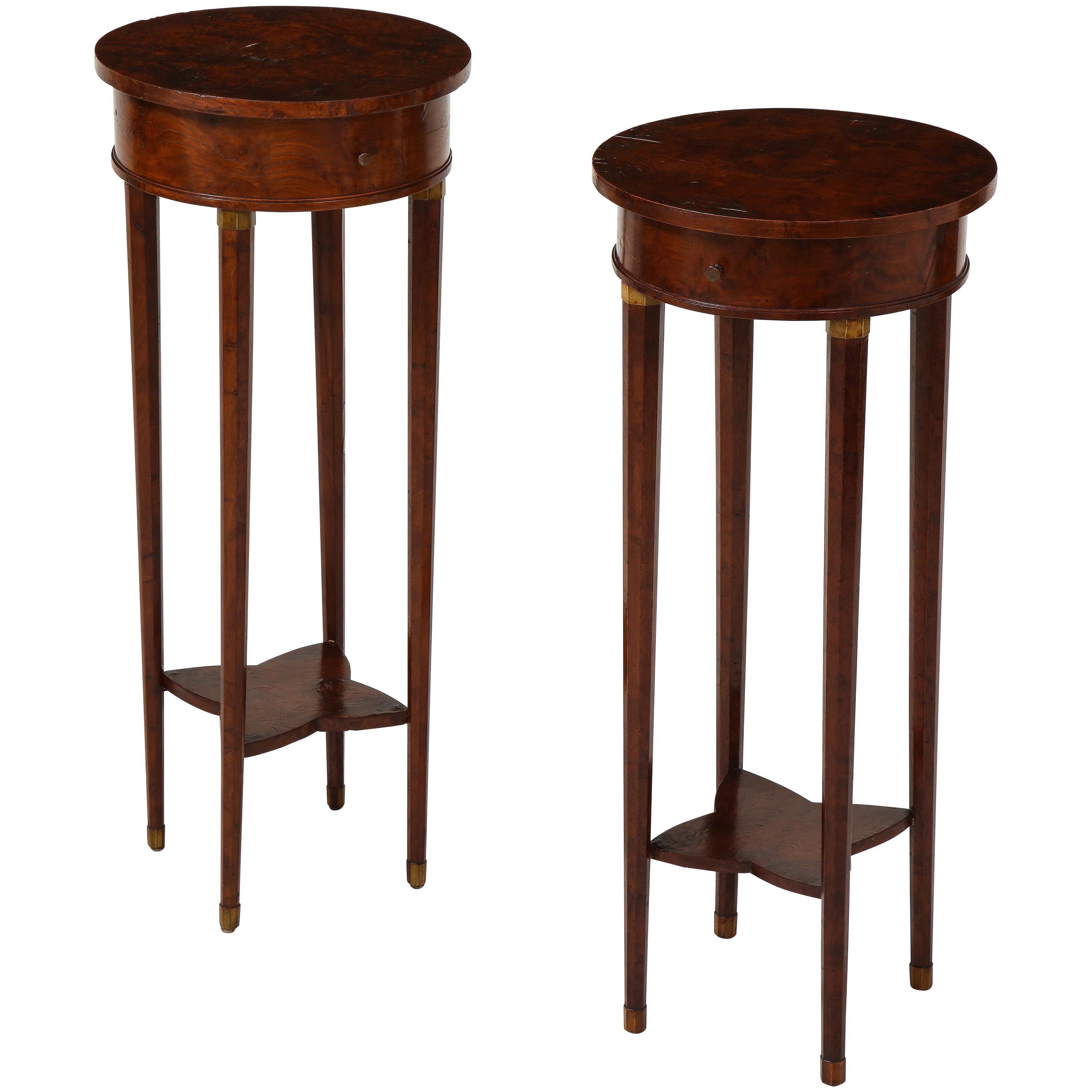 Pair of Art Deco Square Burl Walnut Pedestals at 1stDibs