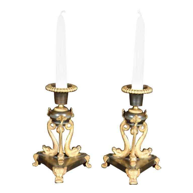 Pair of Regency Candlesticks For Sale
