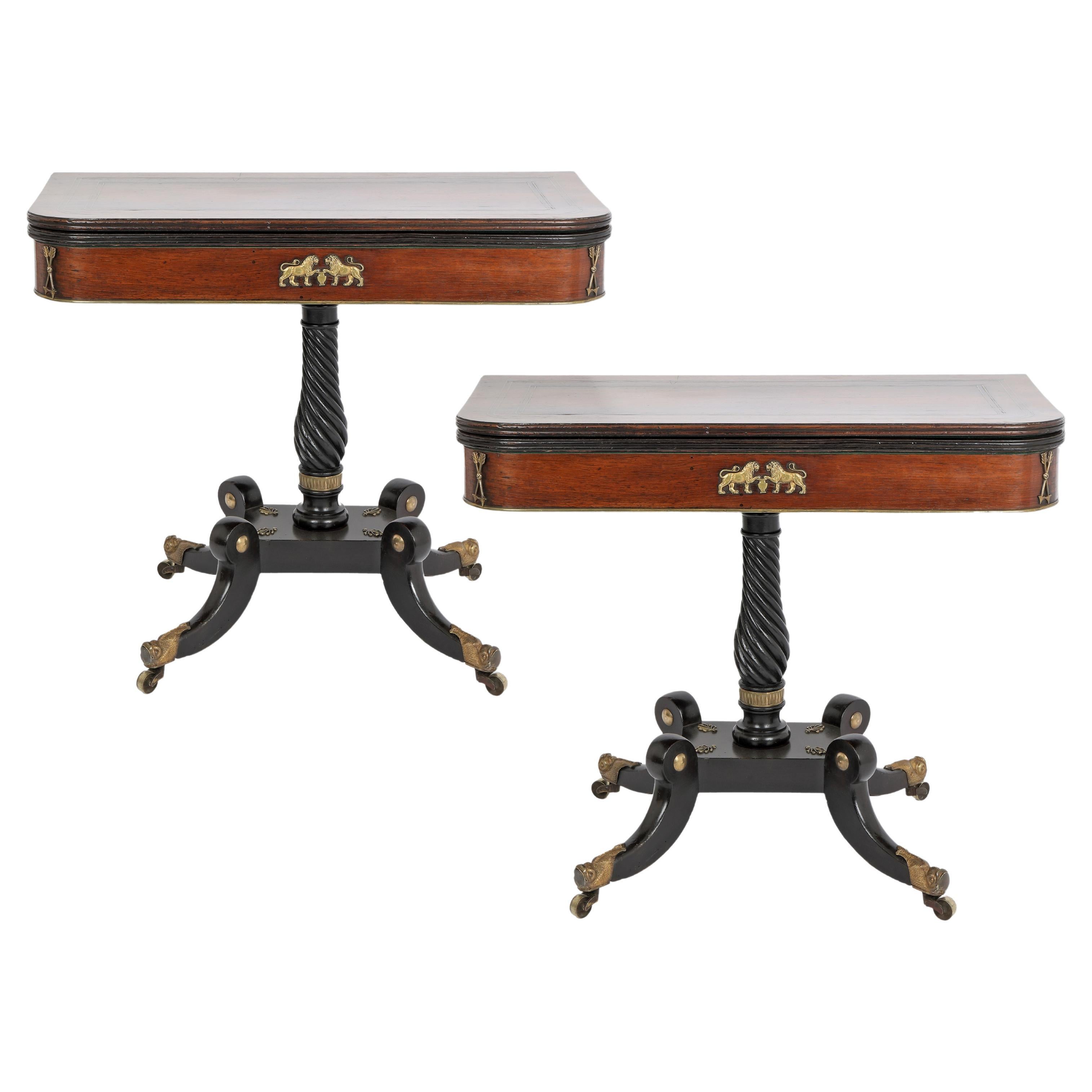 Pair of Regency Card Tables