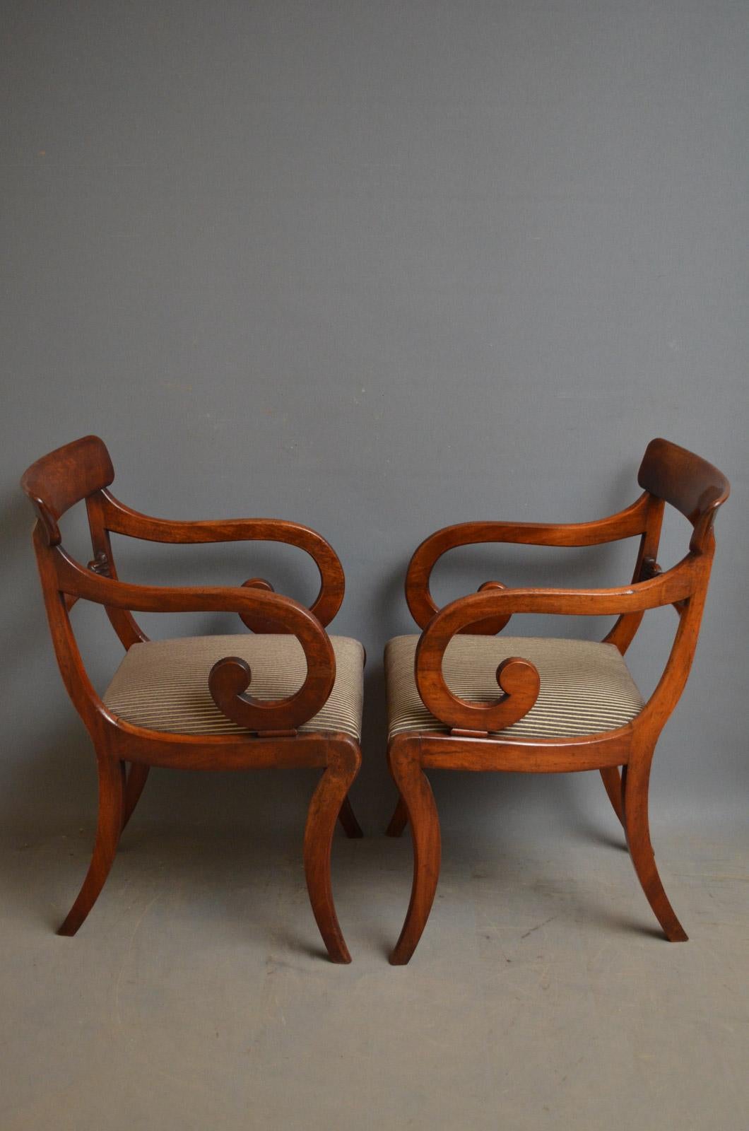 Pair of Regency Carver Chairs in Mahogany 5