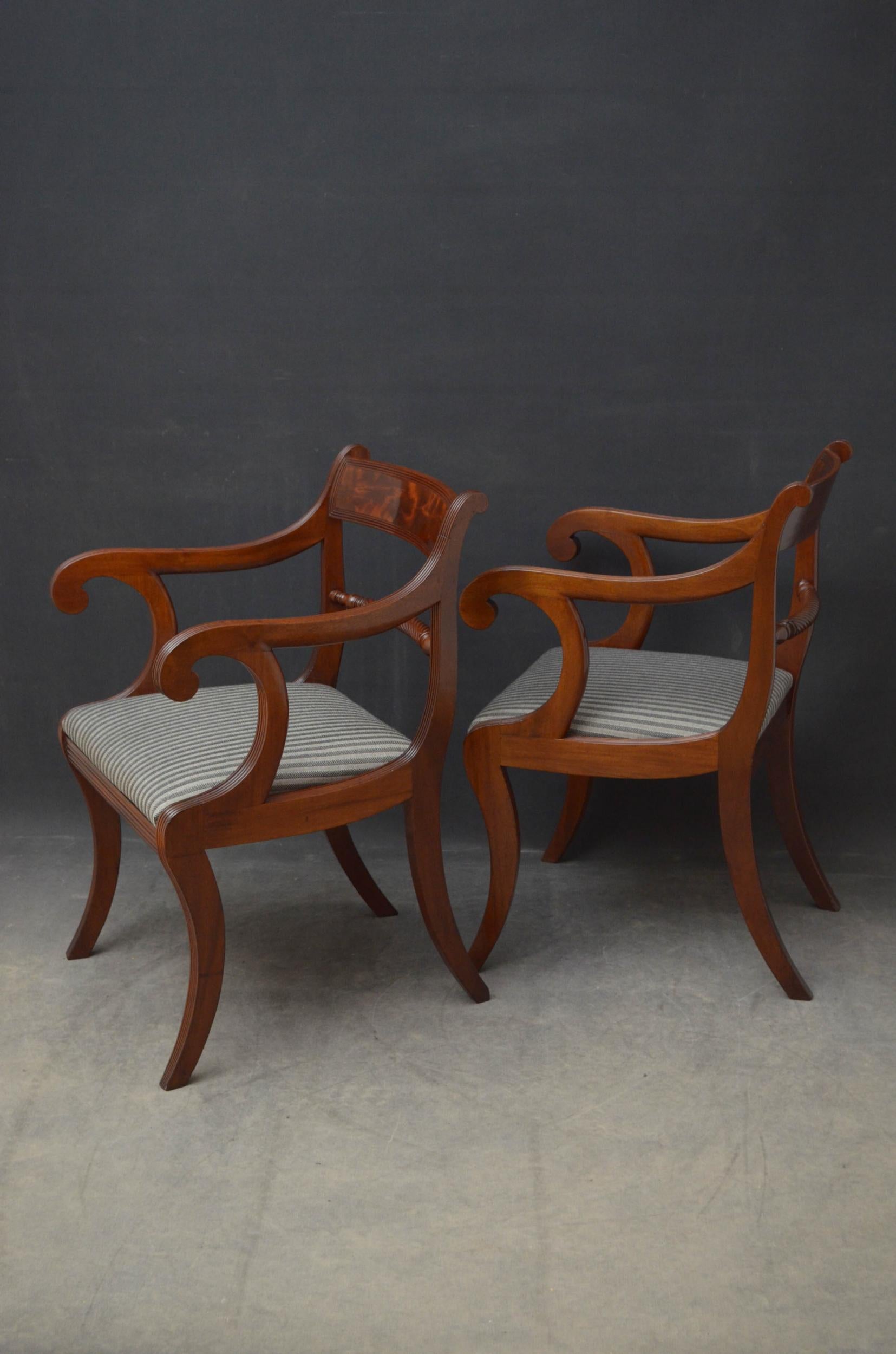 Pair of Regency Carver Chairs in Mahogany 6