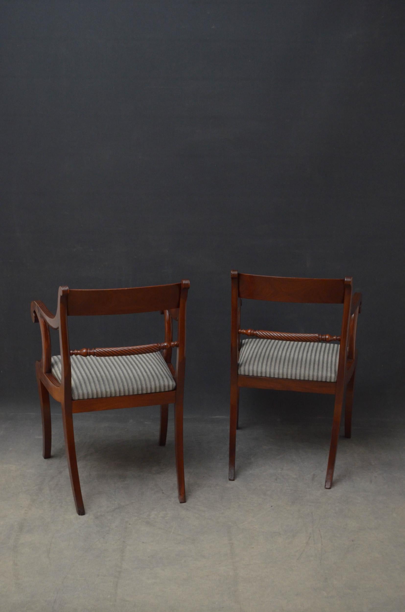 Pair of Regency Carver Chairs in Mahogany 7
