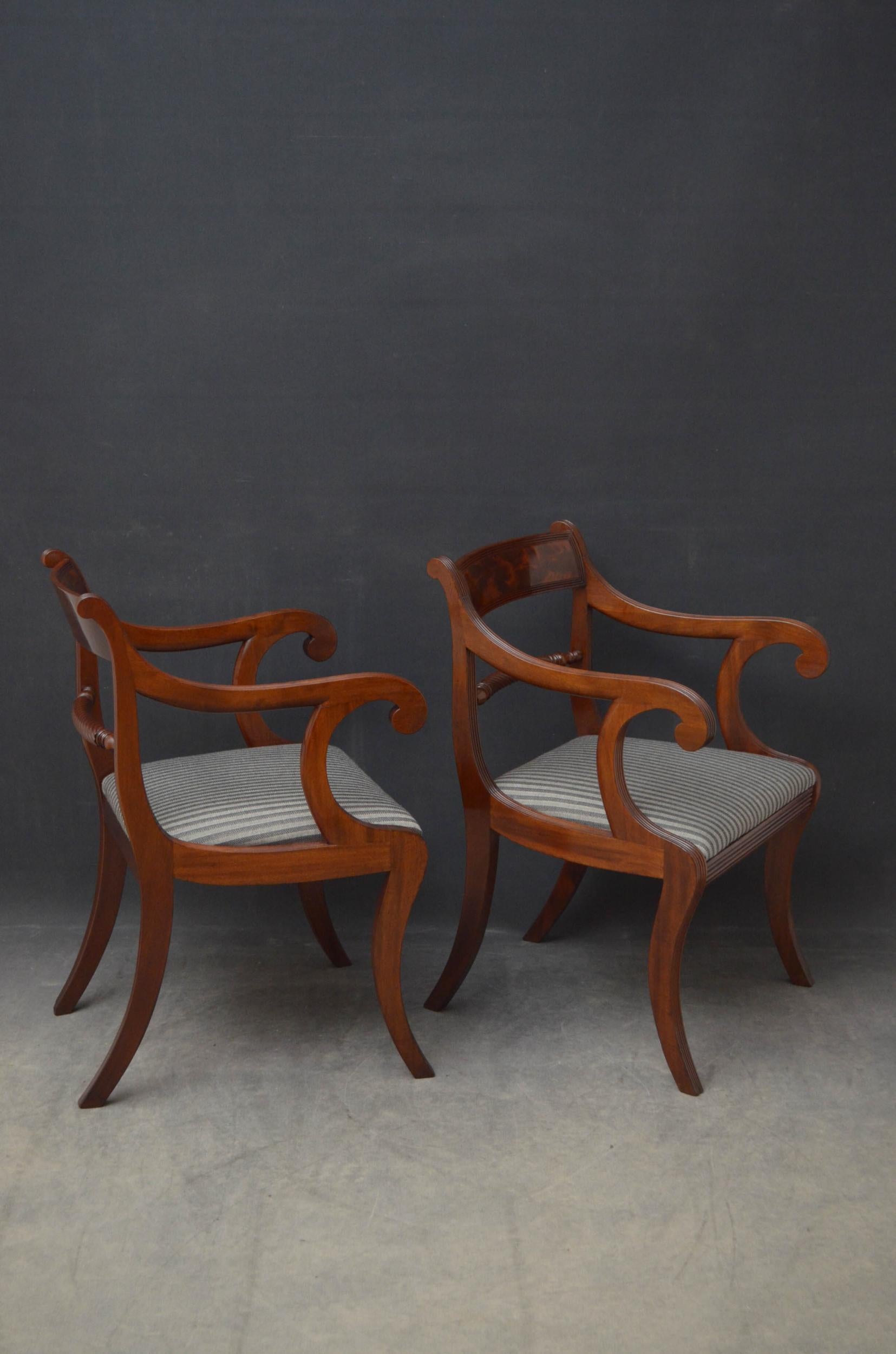 Pair of Regency Carver Chairs in Mahogany 8