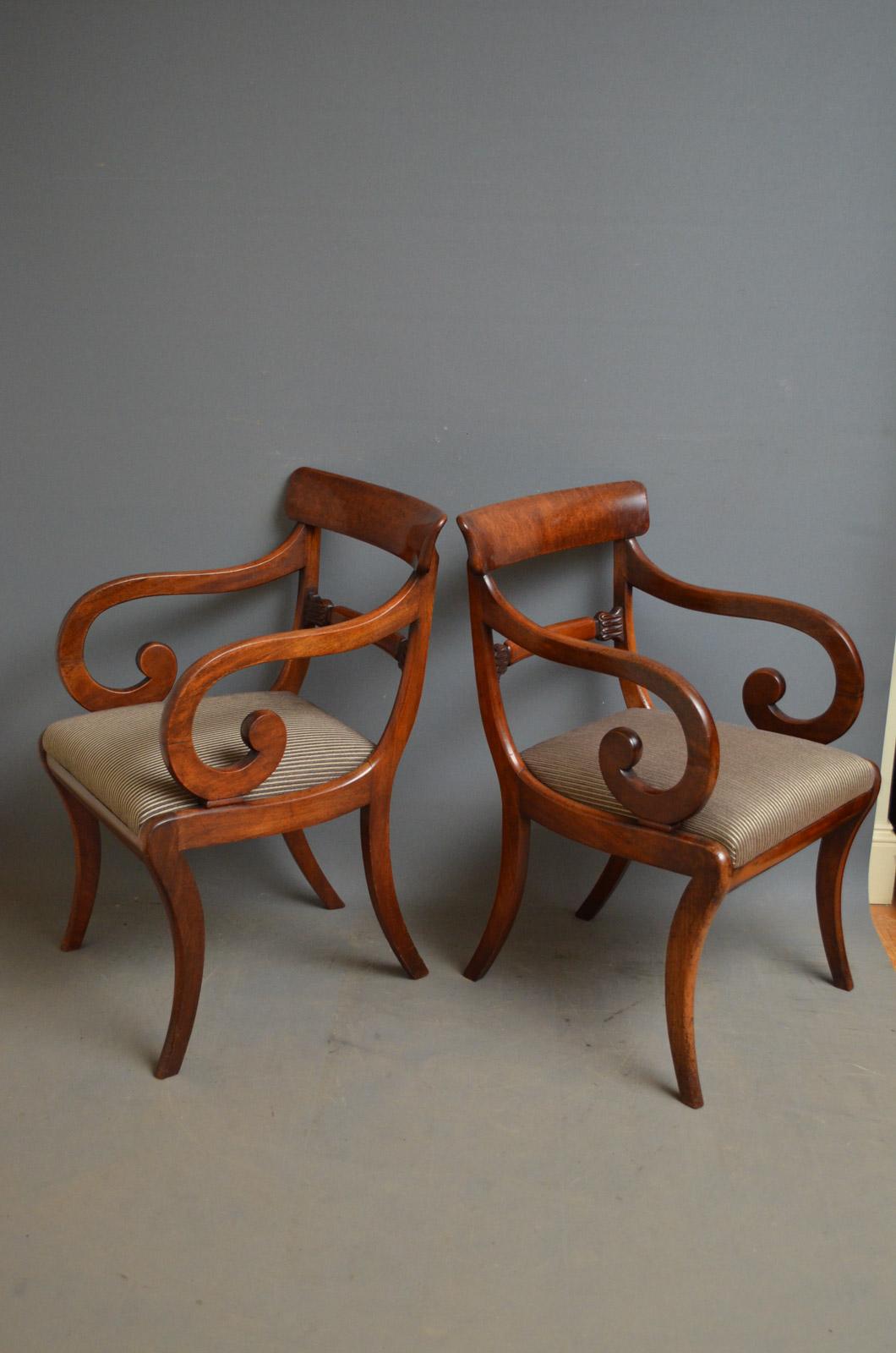 Pair of Regency Carver Chairs in Mahogany 2