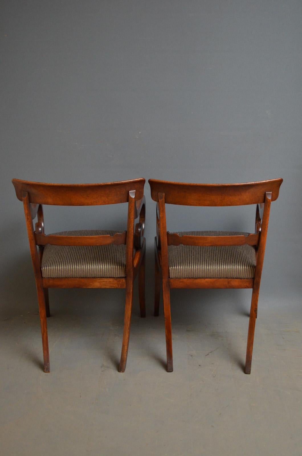 Pair of Regency Carver Chairs in Mahogany 4