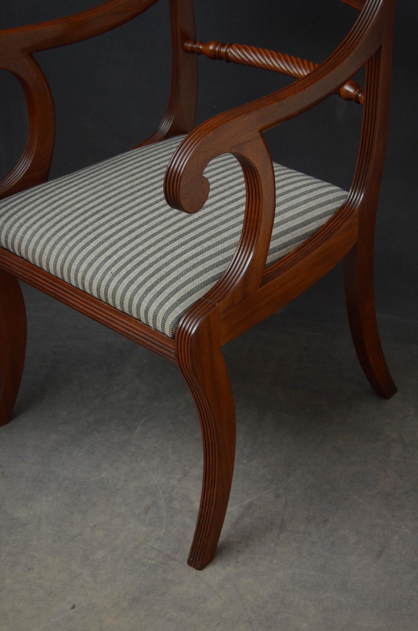 Pair of Regency Carver Chairs in Mahogany 3