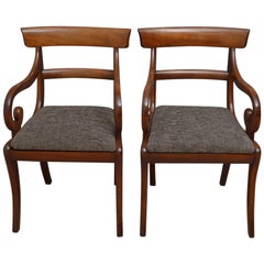 Pair of Regency Carver Chairs in Mahogany